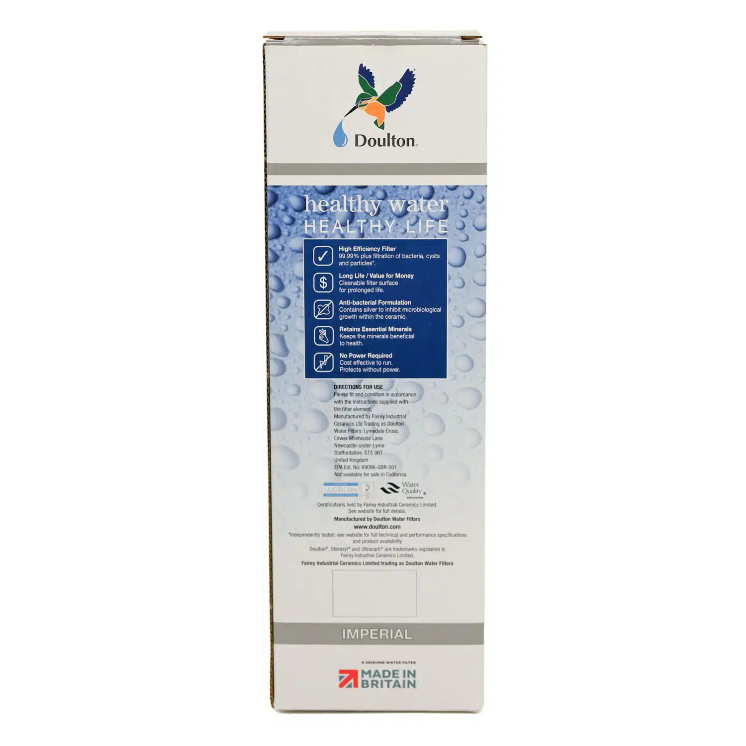 925Ceramic 9 inch bny 2 point 5 inch ceramic Doulton Sterasyl water filter for sediment and bacteria reduction