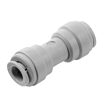 An image of a John guest style 1/4 inch Tube to 1/4 inch Tube Straight Joiner fitting