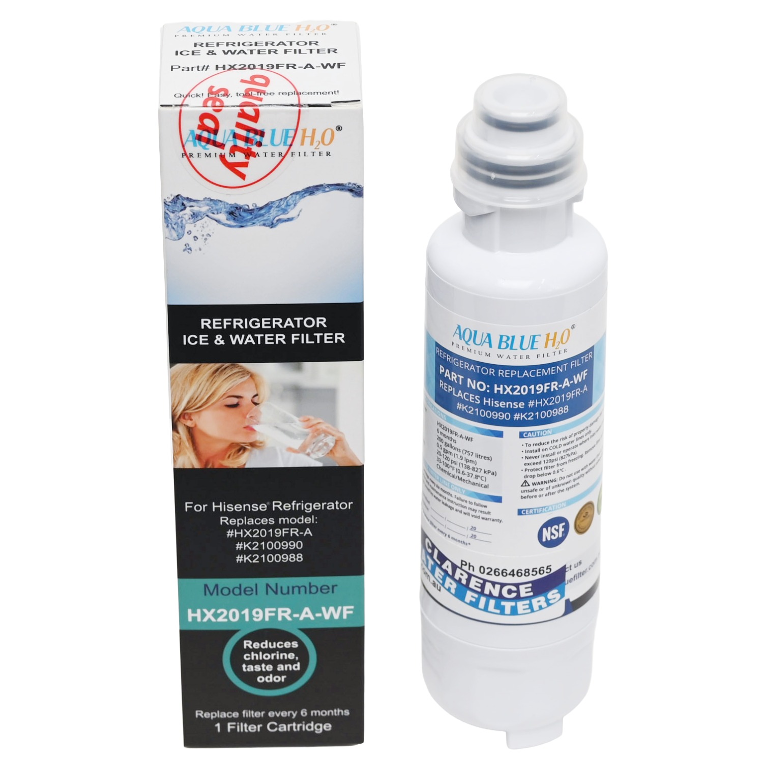 AquaBlue Hisense HX2019FR-A Substitute Fridge Filter Cartridge