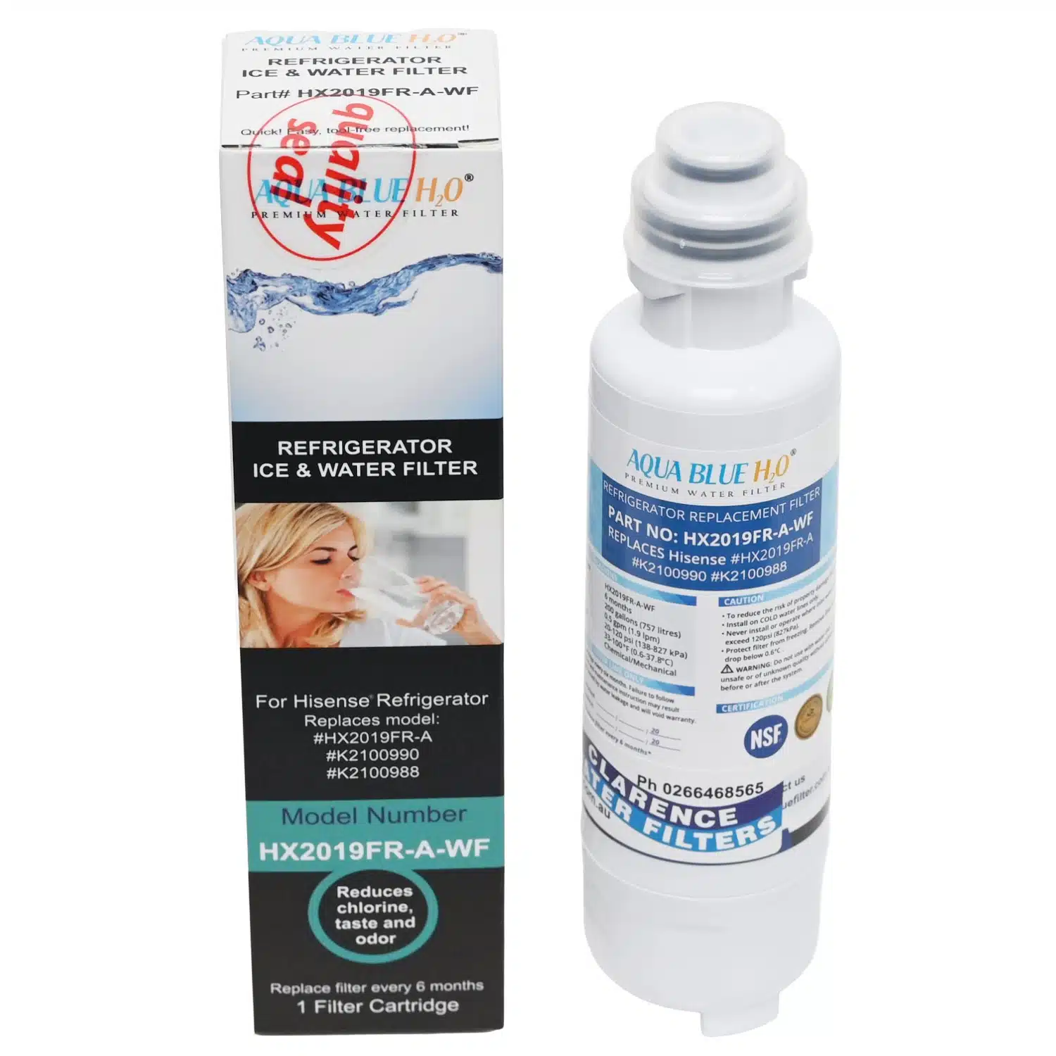 AquaBlue Hisense HX2019FR-A Substitute Fridge Filter Cartridge
