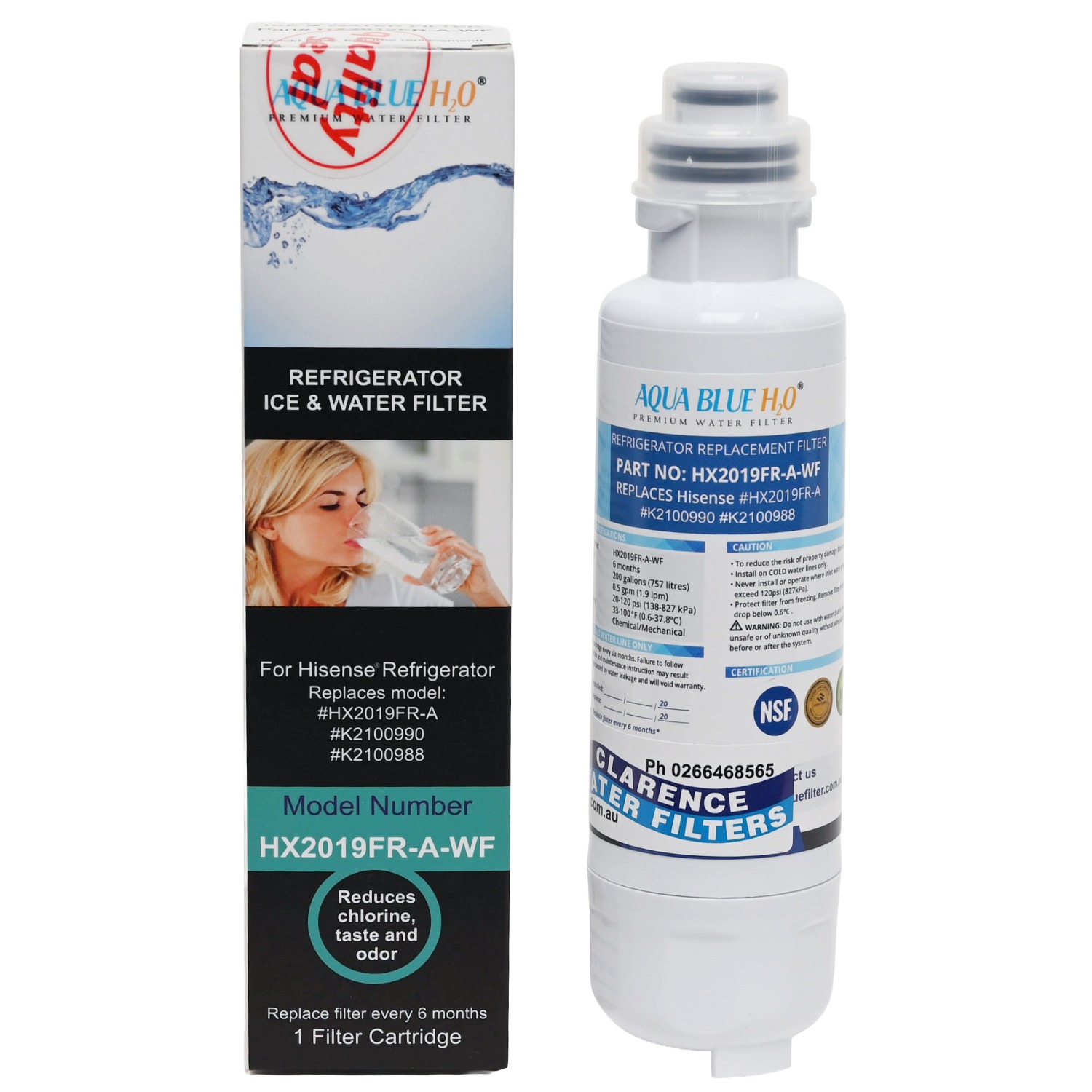 AquaBlue Hisense HX2019FR-A Substitute Fridge Filter Cartridge