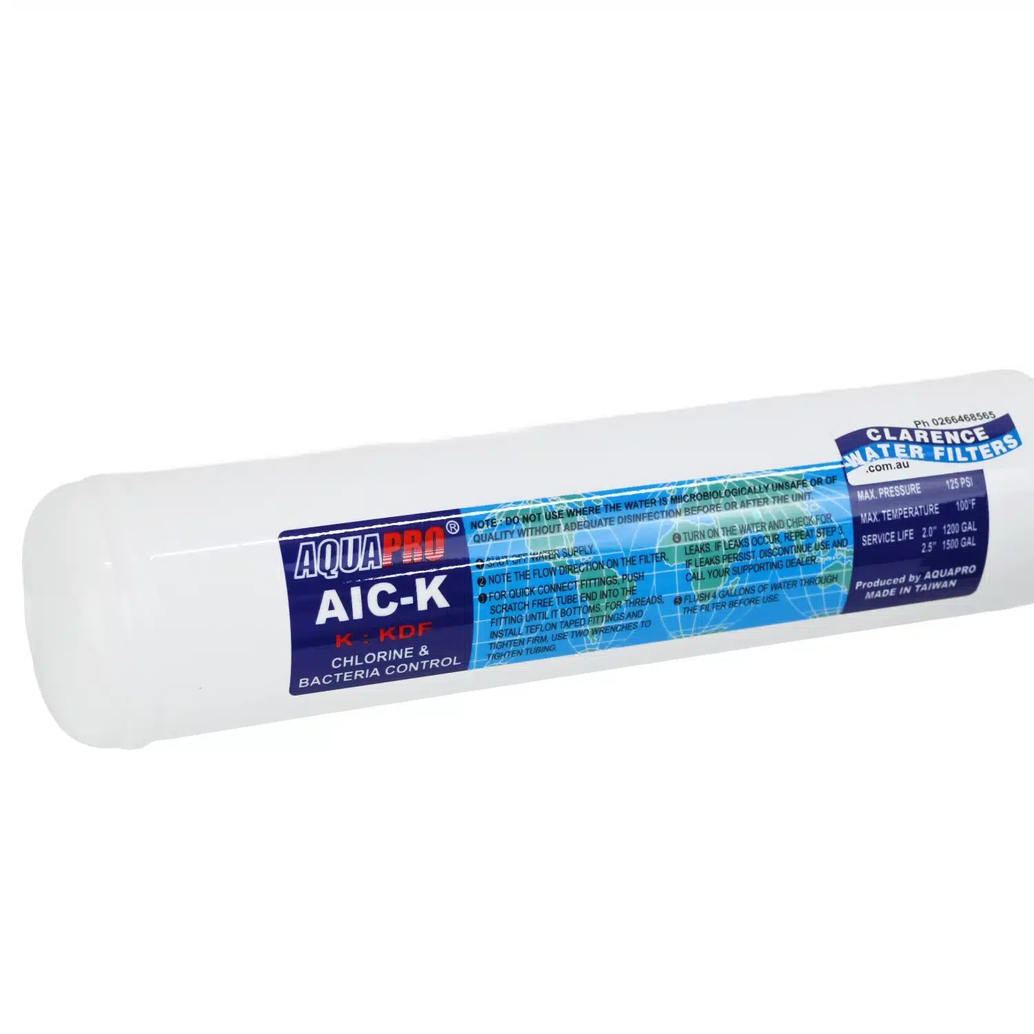AquaPro AIC-K In Line Water Filter GAC & KDF 5 Micron 3