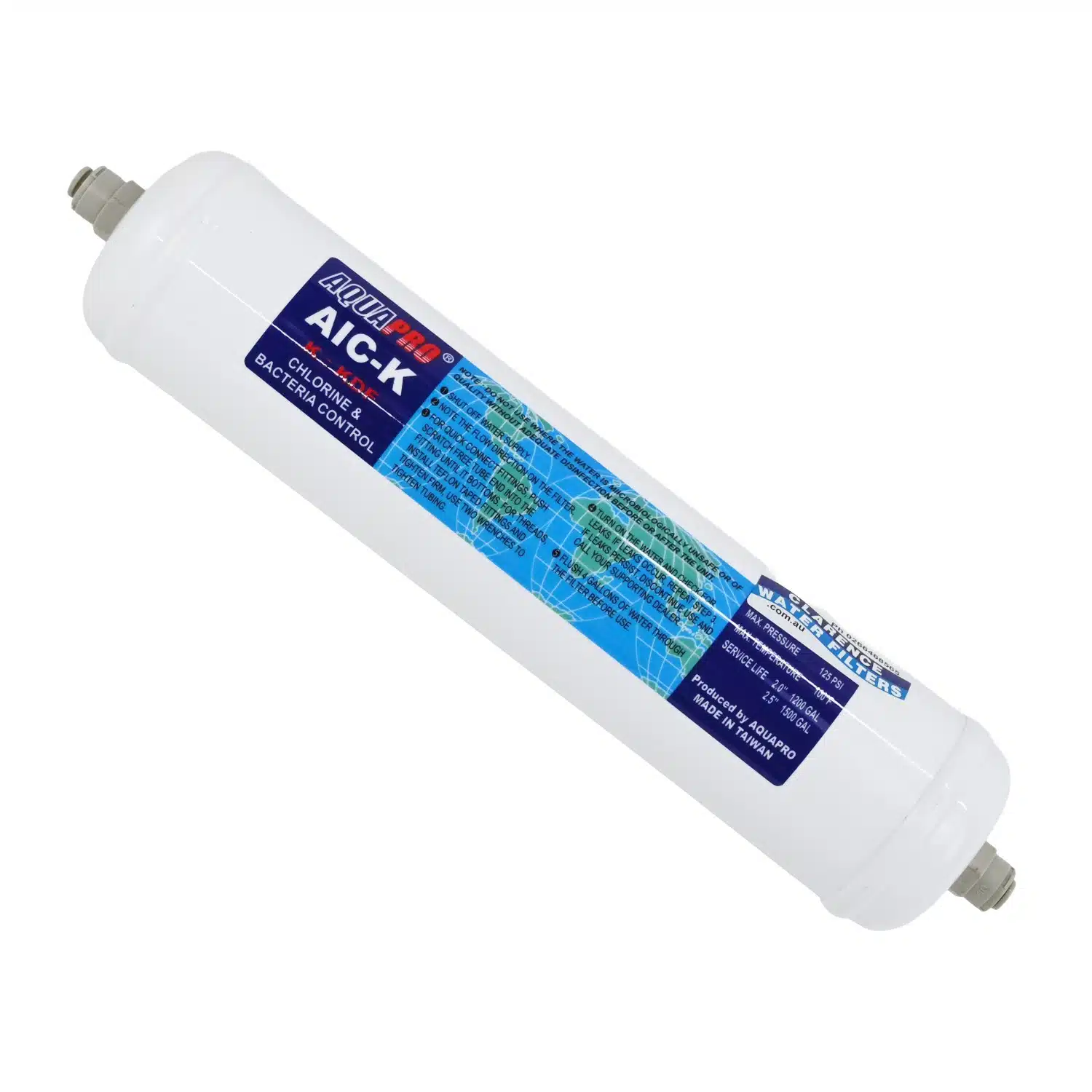 AquaPro AIC-K In Line Water Filter GAC & KDF 5 Micron 3
