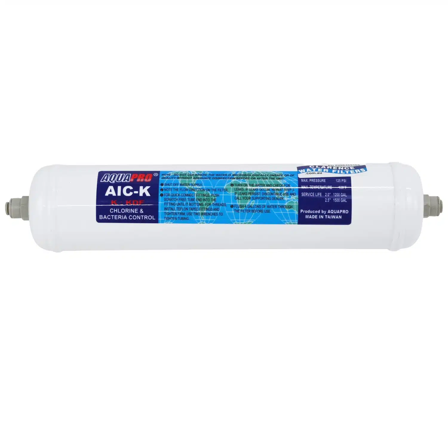 AquaPro AIC-K In Line Water Filter GAC & KDF 5 Micron 3