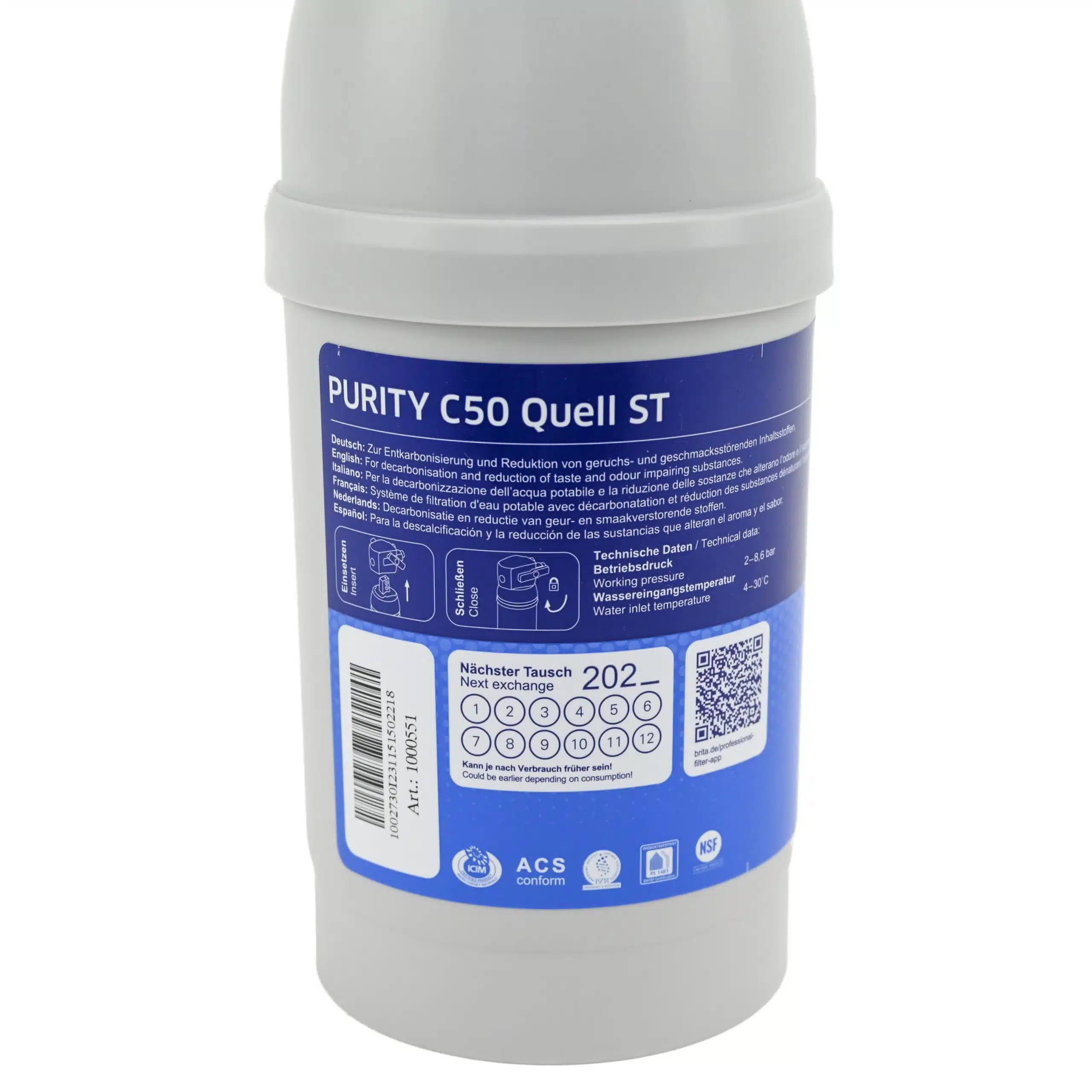 Brita Purity C50 Quell ST Water Filter for Coffee & Vending Machines and Steam Ovens