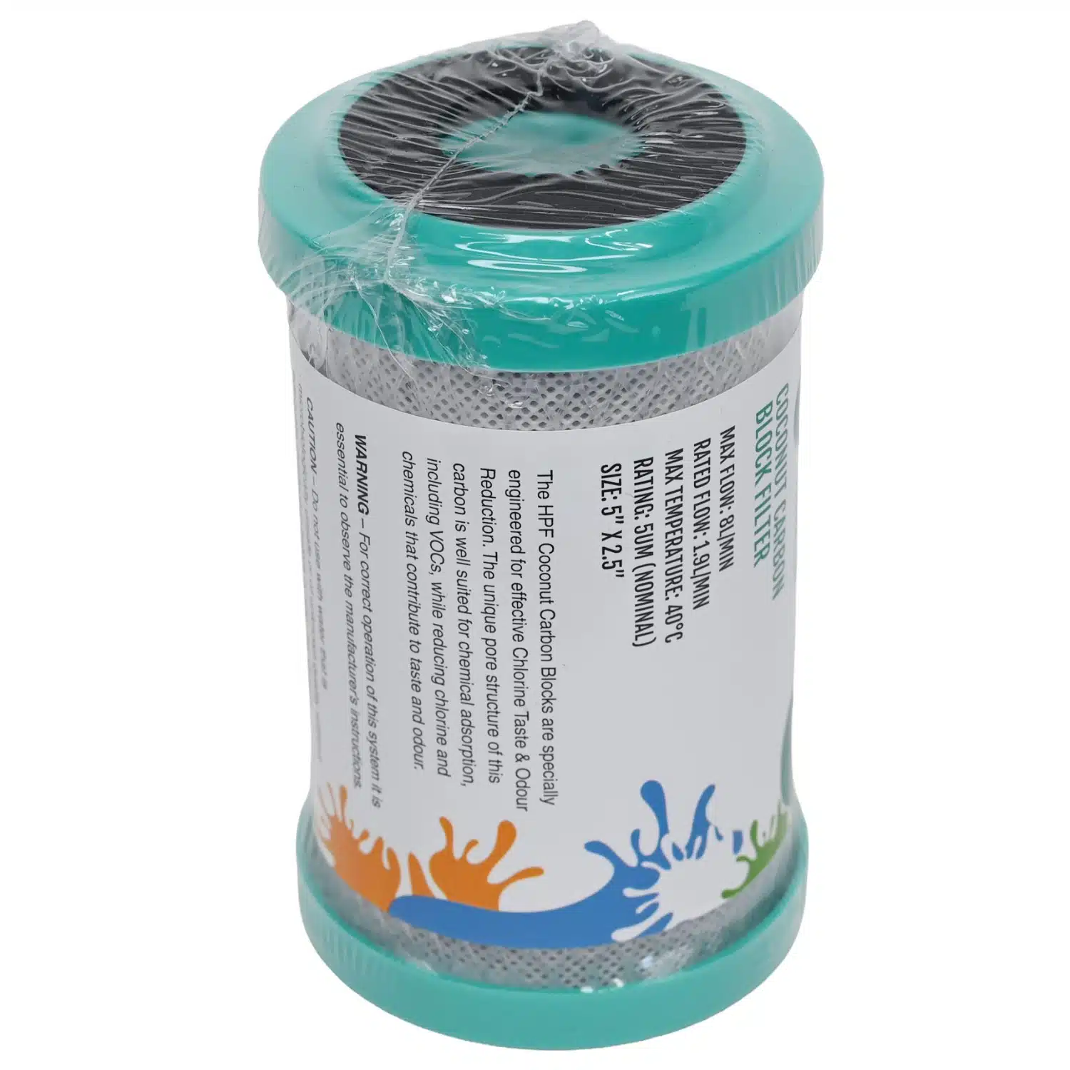 CTO2505-05 High Performance Filtration 5 inch by 2 point 5 inch carbon block water filter rated at 5 microns