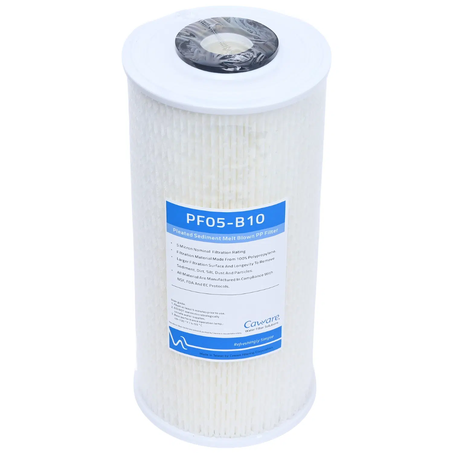 Caware Pf05 B10 (1045pw5nom) 10 Inch By 4 Point 5 Inch Pleated Washable Water Filter With Rubber Seals For Sediment Reduction 5