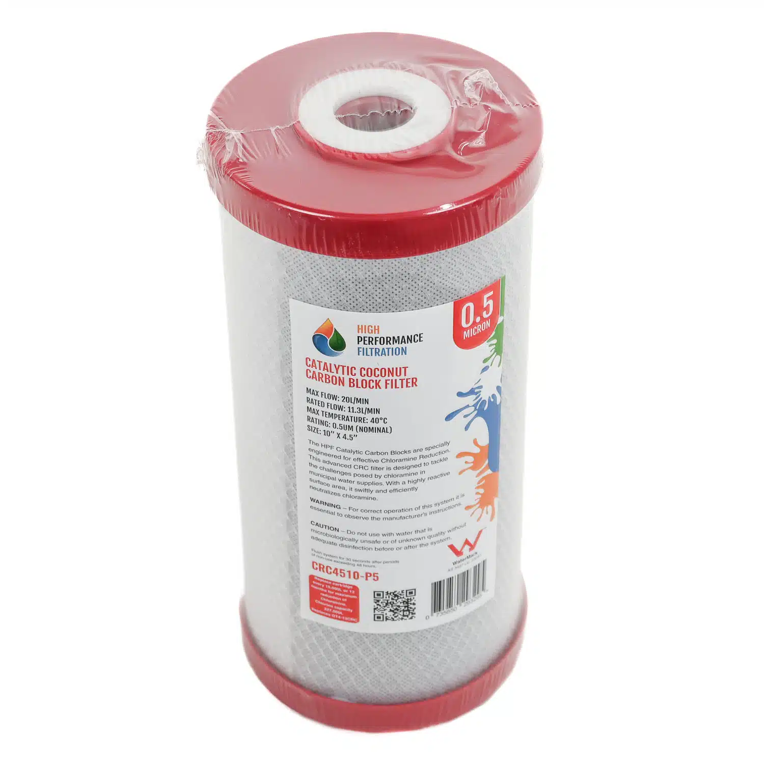 Chlorine and Chloramine Reduction Water Filter 10 inch by 4 point 5 inch CRC4510-P5 zero point 5 microns