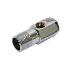 Chrome brass 1-2inch adaptor with 1-4inch side port