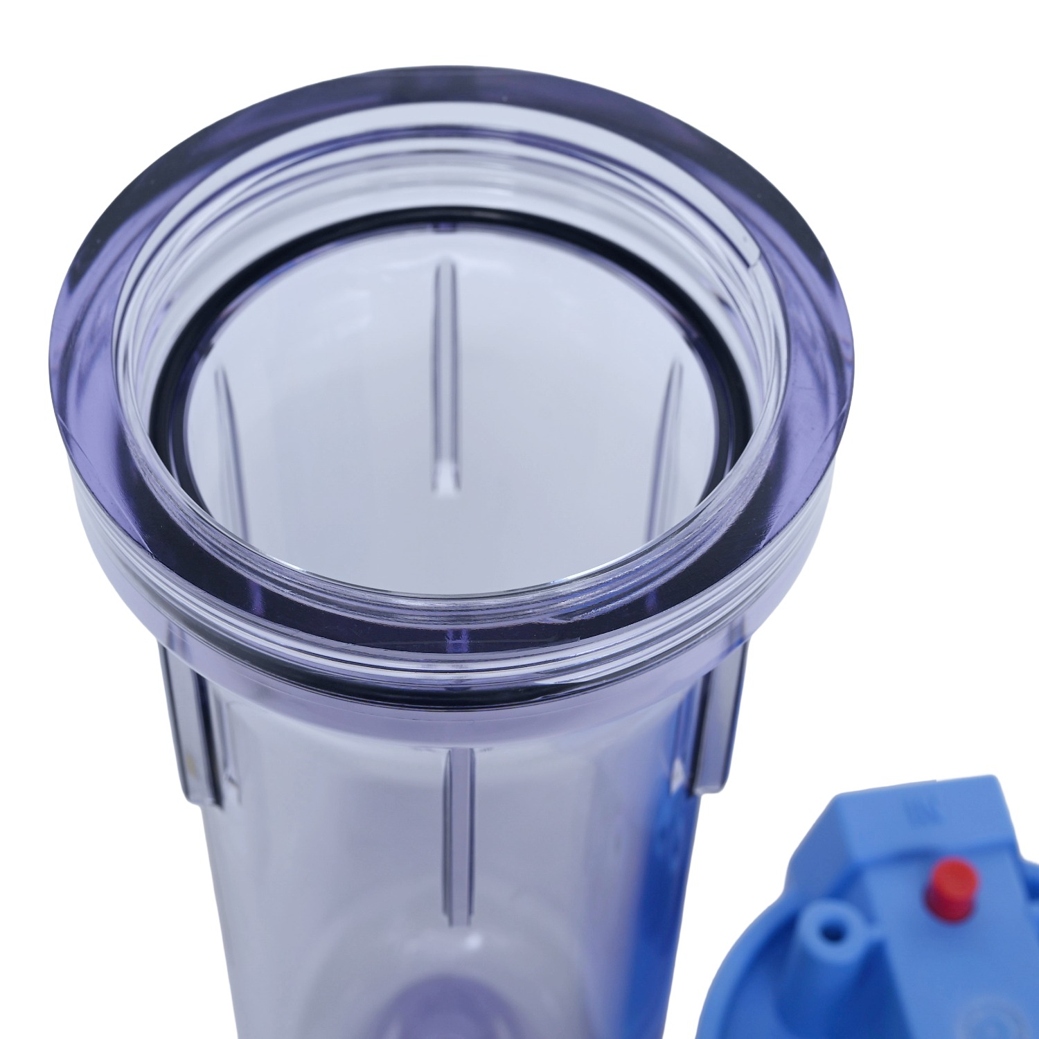 Clear Pentek 10 inch three quarter BSP Housing 150096 with pressure relief valve