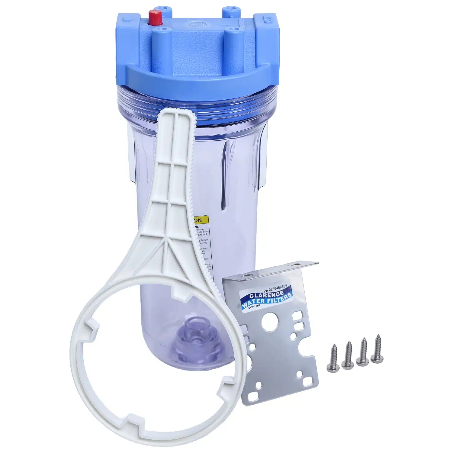 Clear Pentek 10 inch three quarter BSP Housing 150096 with pressure relief valve