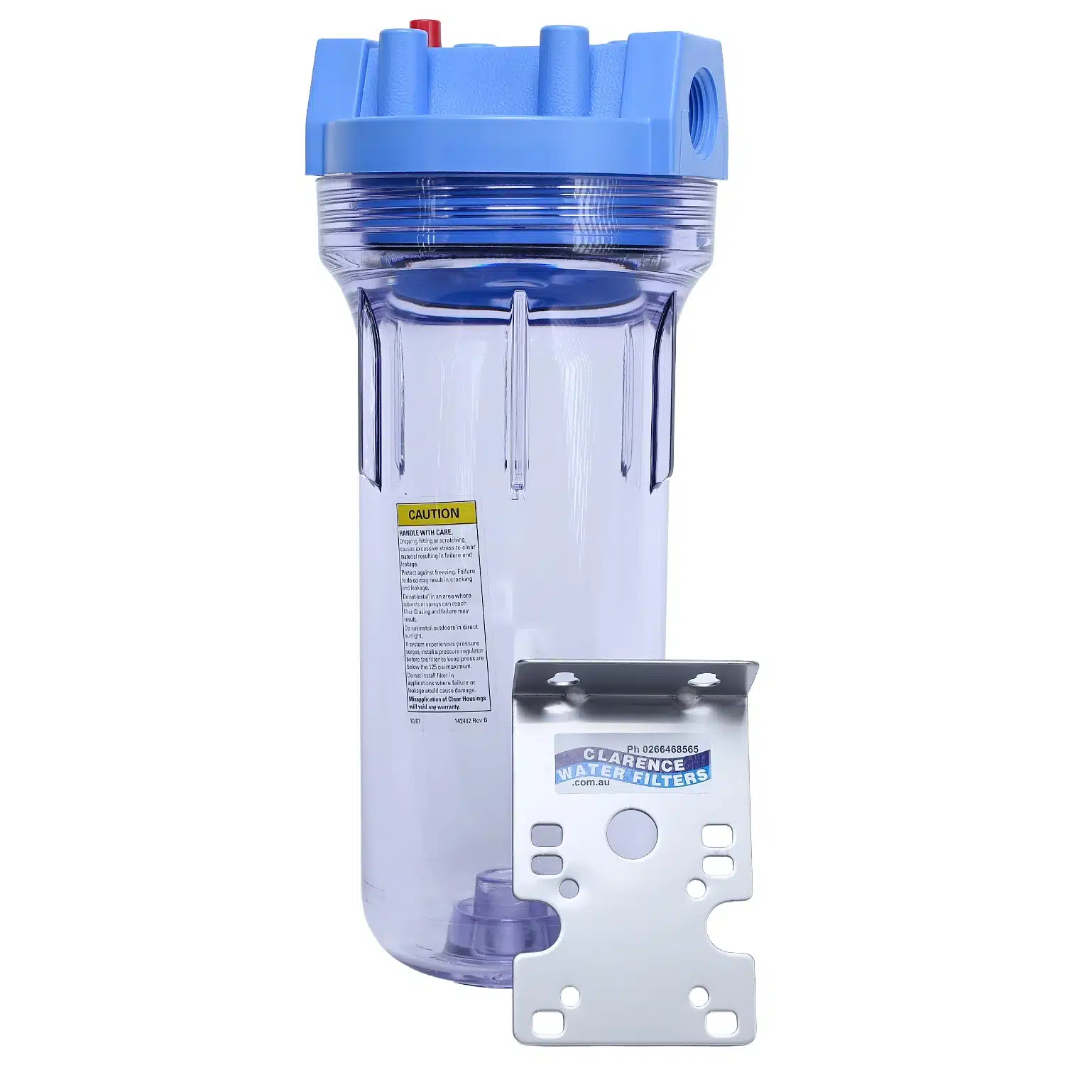 Clear Pentek 10 inch three quarter BSP Housing 150096 with pressure relief valve