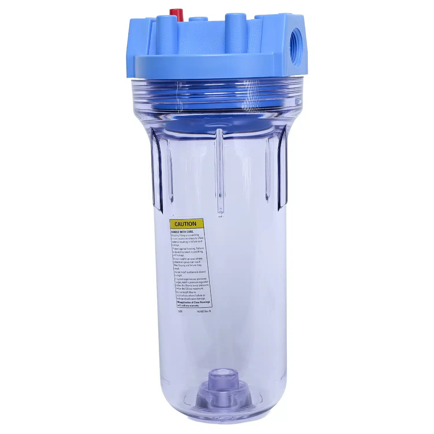 Clear Pentek 10 inch three quarter BSP Housing 150096 with pressure relief valve