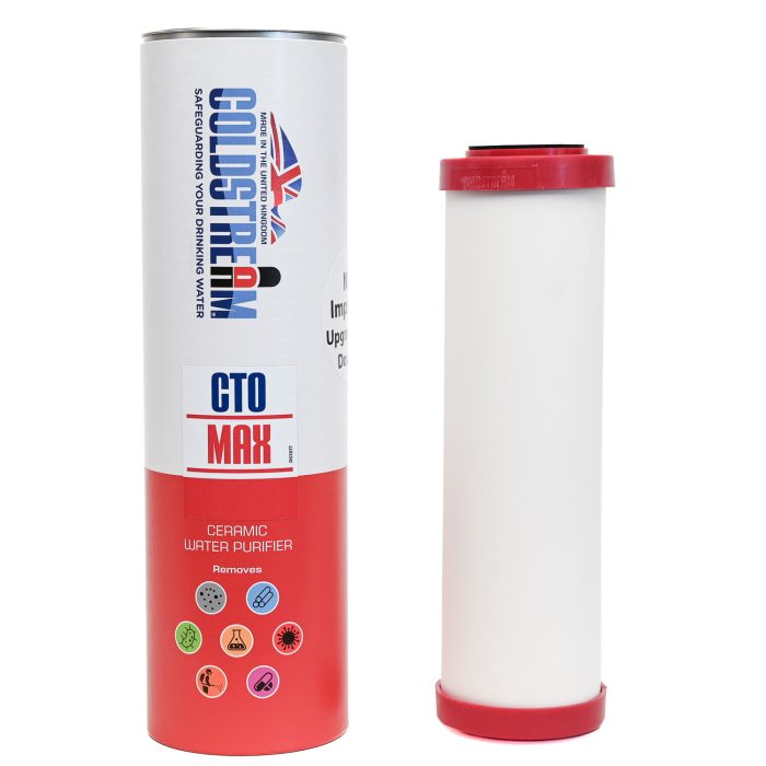 Coldstream CTO Max 10 inch by 2 point 5 inch Ceramic Water Filter For Bacteria Heavy Metal Sediment and Chemical Reduction