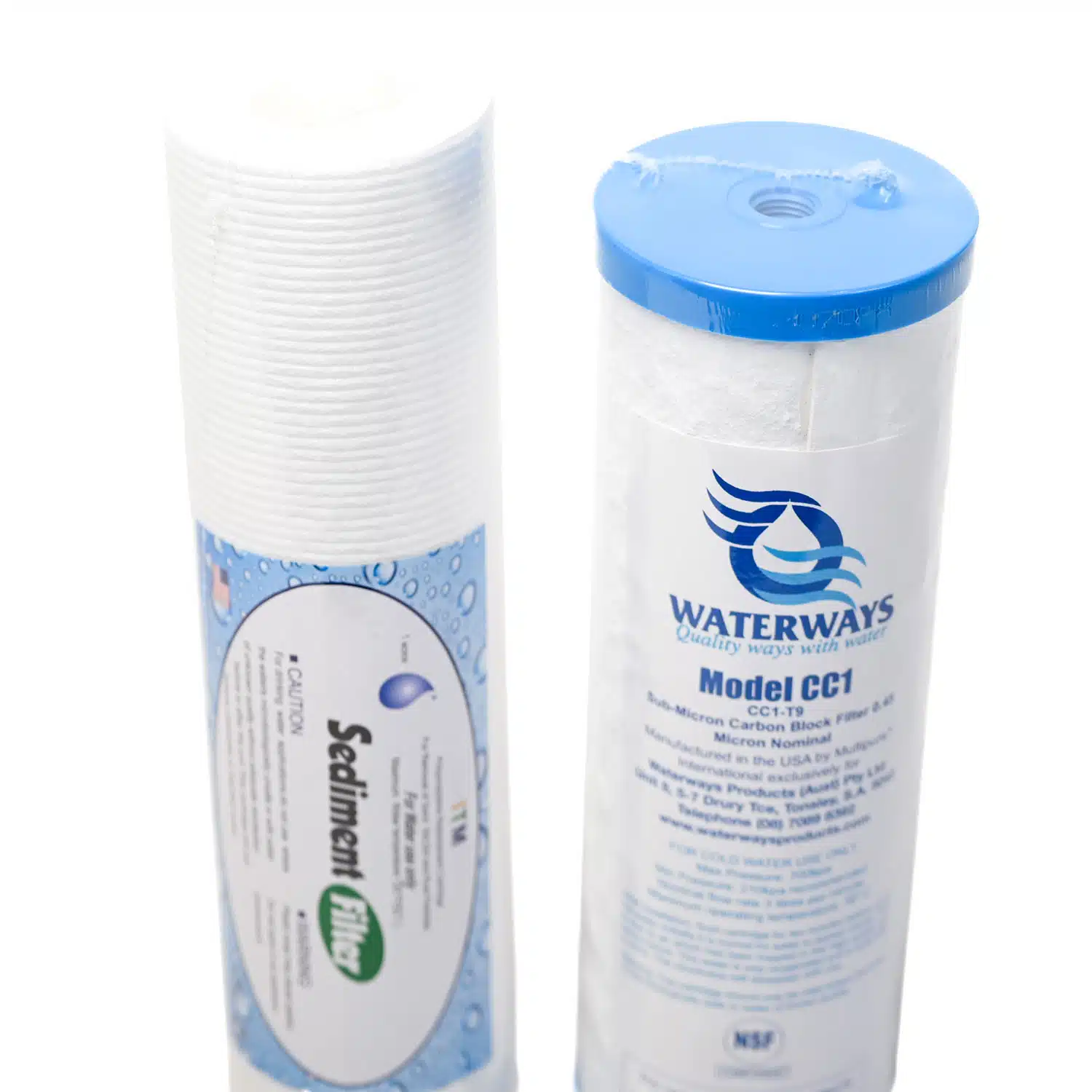 Filter Set Sediment & CC1 WaterWays Multi-Pure Screw Cap Sub Micron Carbon Filter