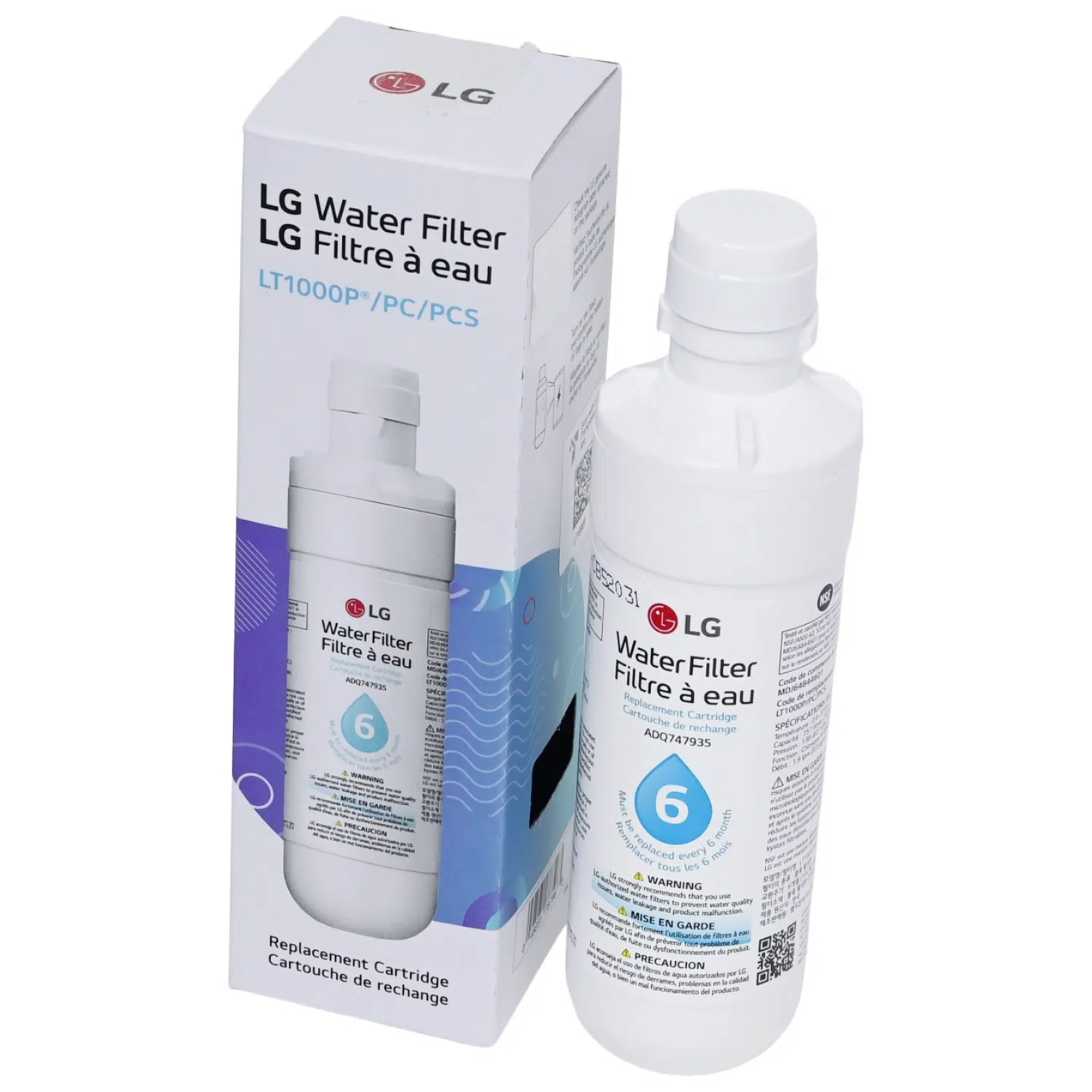 Genuine LG LT1000p Fridge water filter ADQ74793501 2