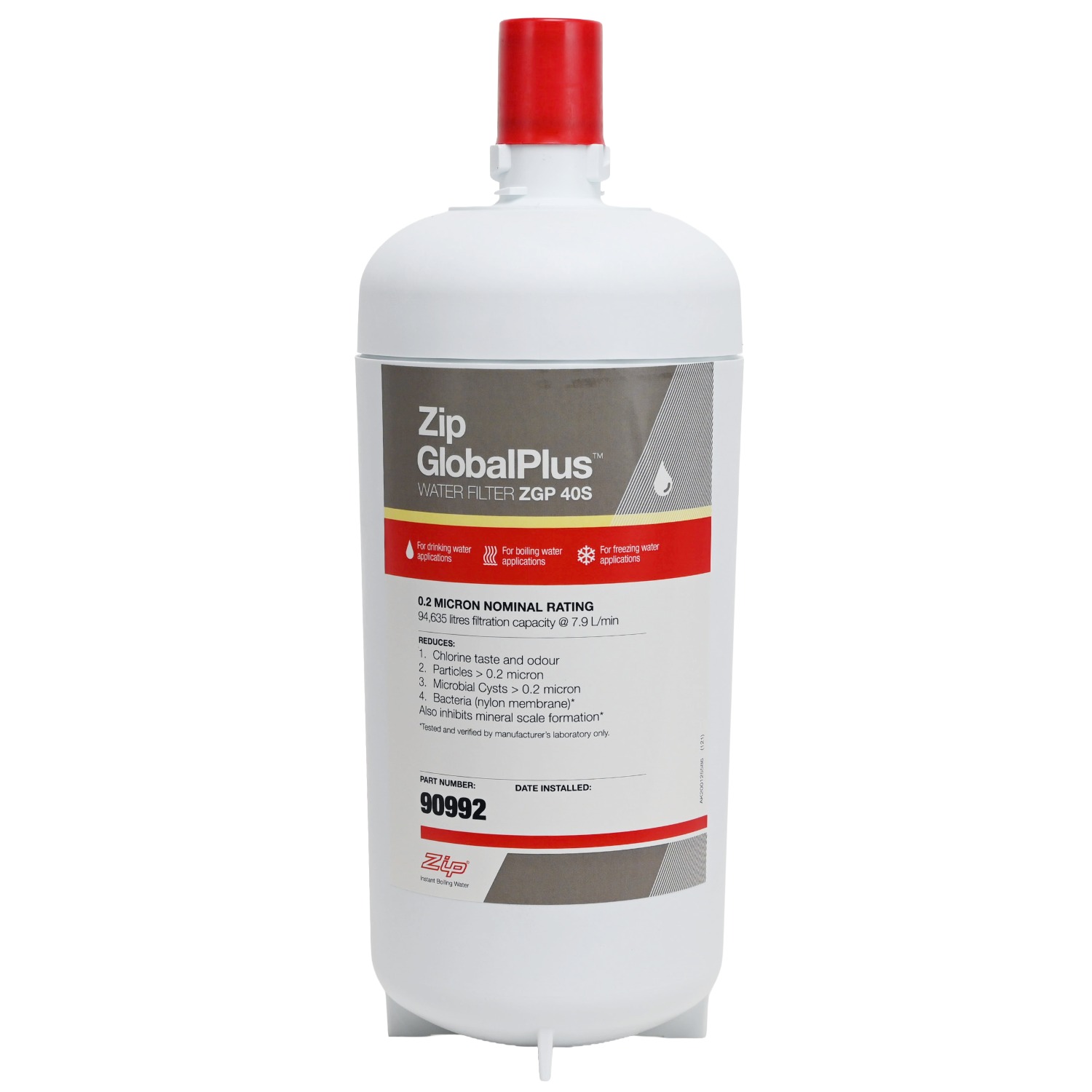 Genuine ZIP 90992 Global Plus Series 0 point 2 Micron Water Filter ZGP 40S 1
