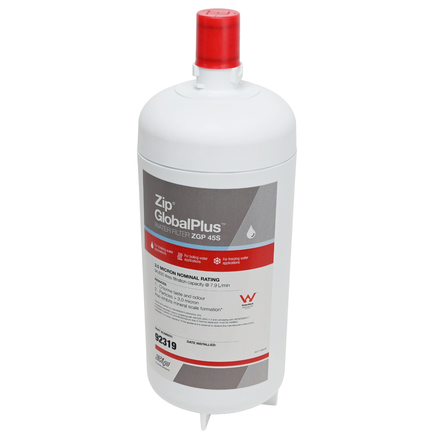 Genuine ZIP 92319 Global Plus Series 3 Micron Water Filter ZGP 45S