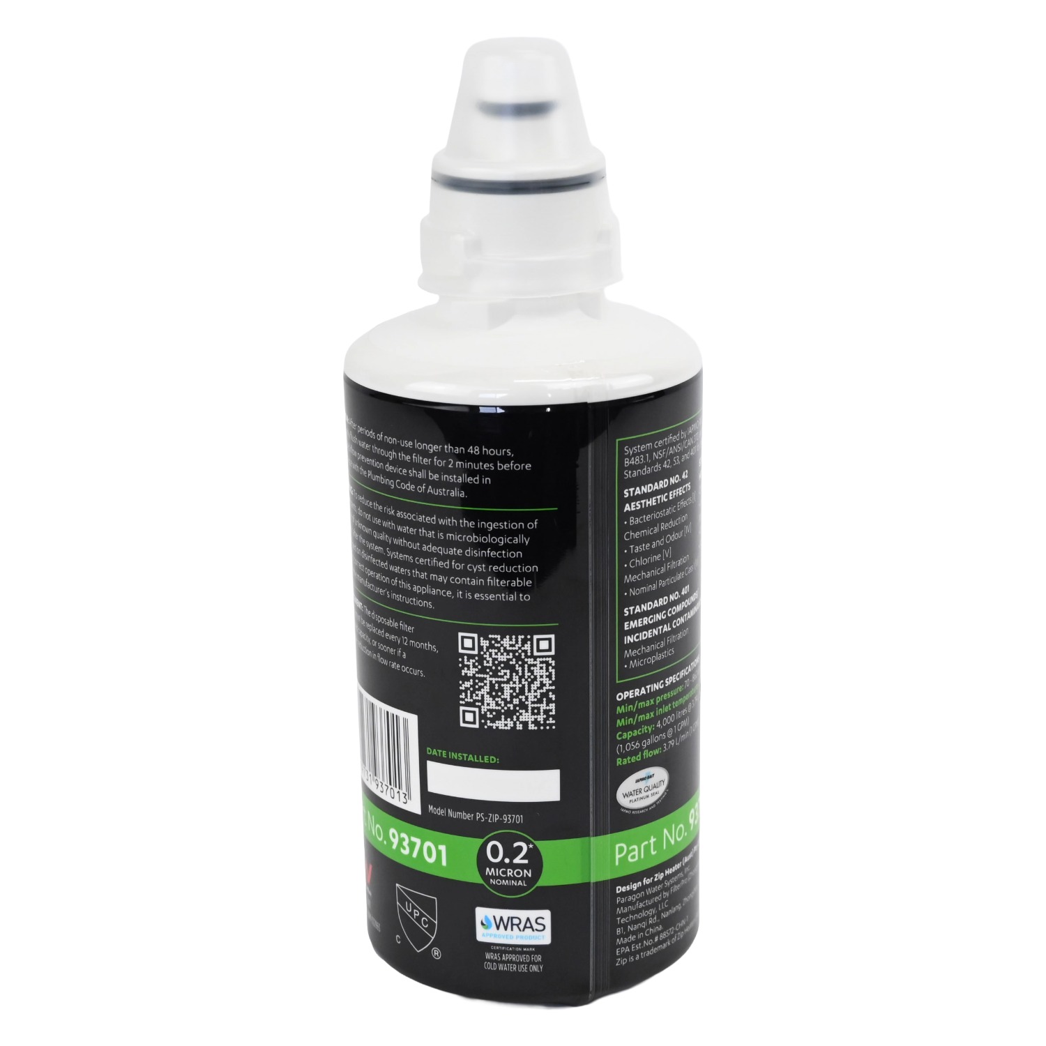 Genuine ZIP 93701 Water Filter zero point 2 microns for ZIP micropurity systems