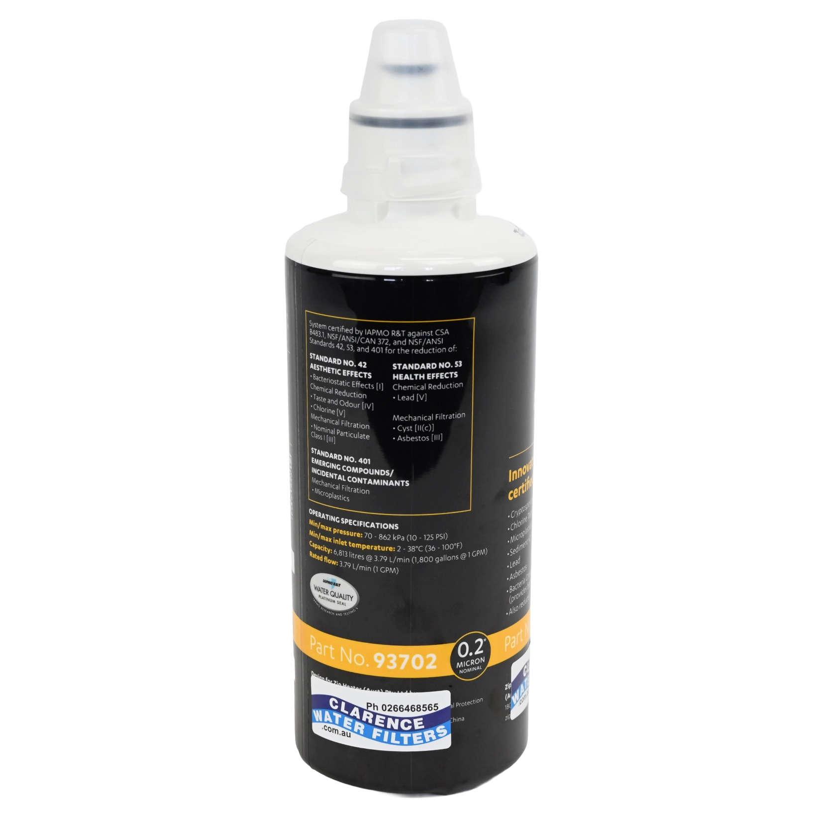 Genuine ZIP 93702 Water Filter zero point 2 microns for ZIP micropurity systems