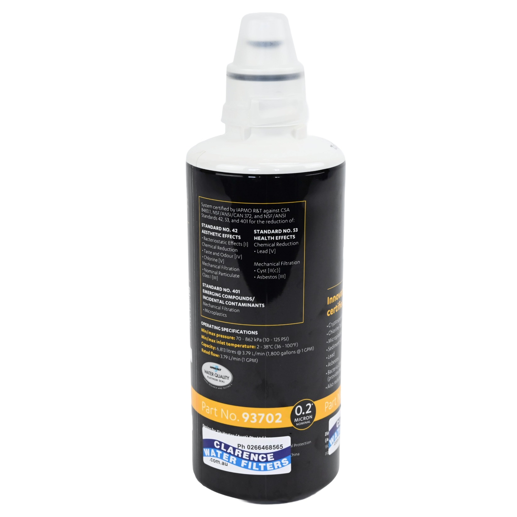 Genuine ZIP 93702 Water Filter zero point 2 microns for ZIP micropurity systems