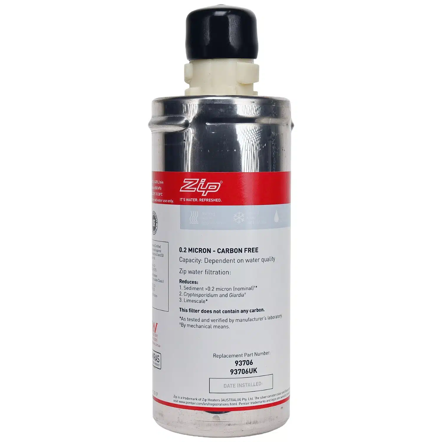 Genuine ZIP 93706 0 point 2 Micron Carbon Free Water Filter 1 point 5Z-CF