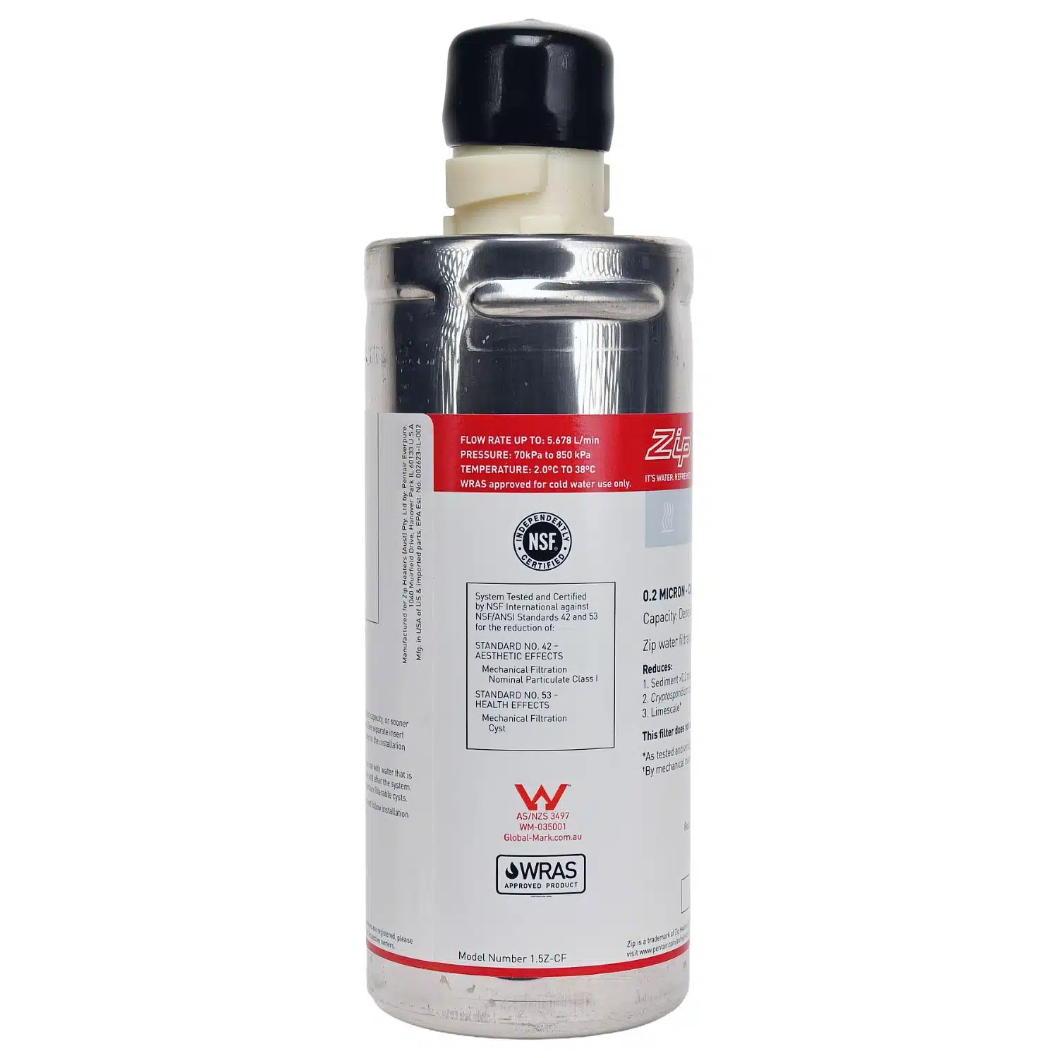 Genuine ZIP 93706 0 point 2 Micron Carbon Free Water Filter 1 point 5Z-CF