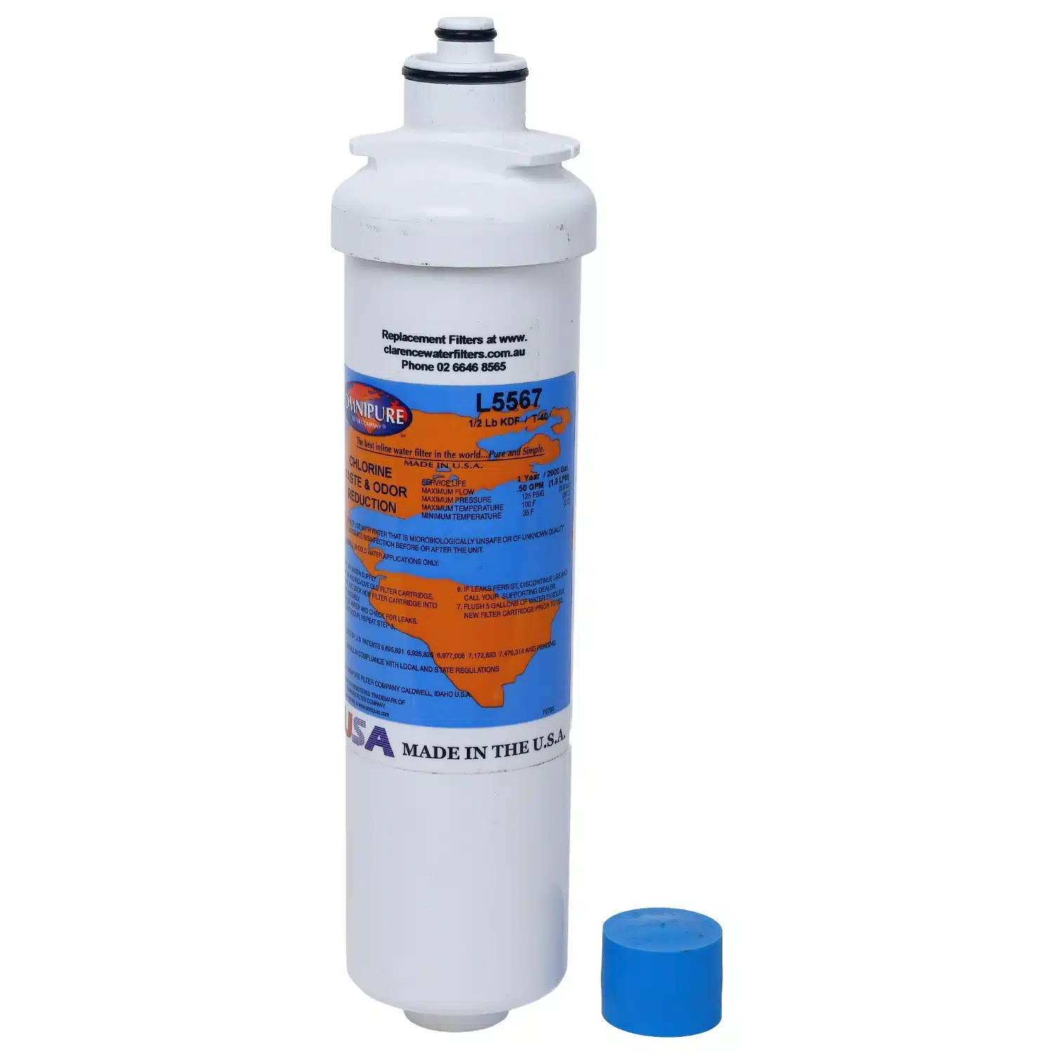 L5567 Omnipure 5 micron replacement water filter half lb of GAC KDF Media