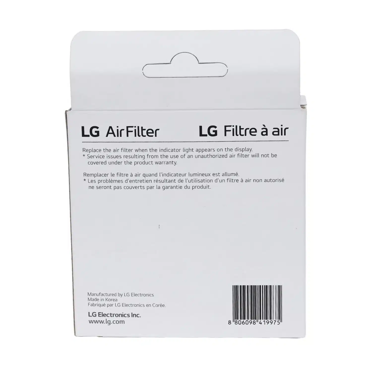 LT120F ADQ73334008 LG Air Fresh Filter