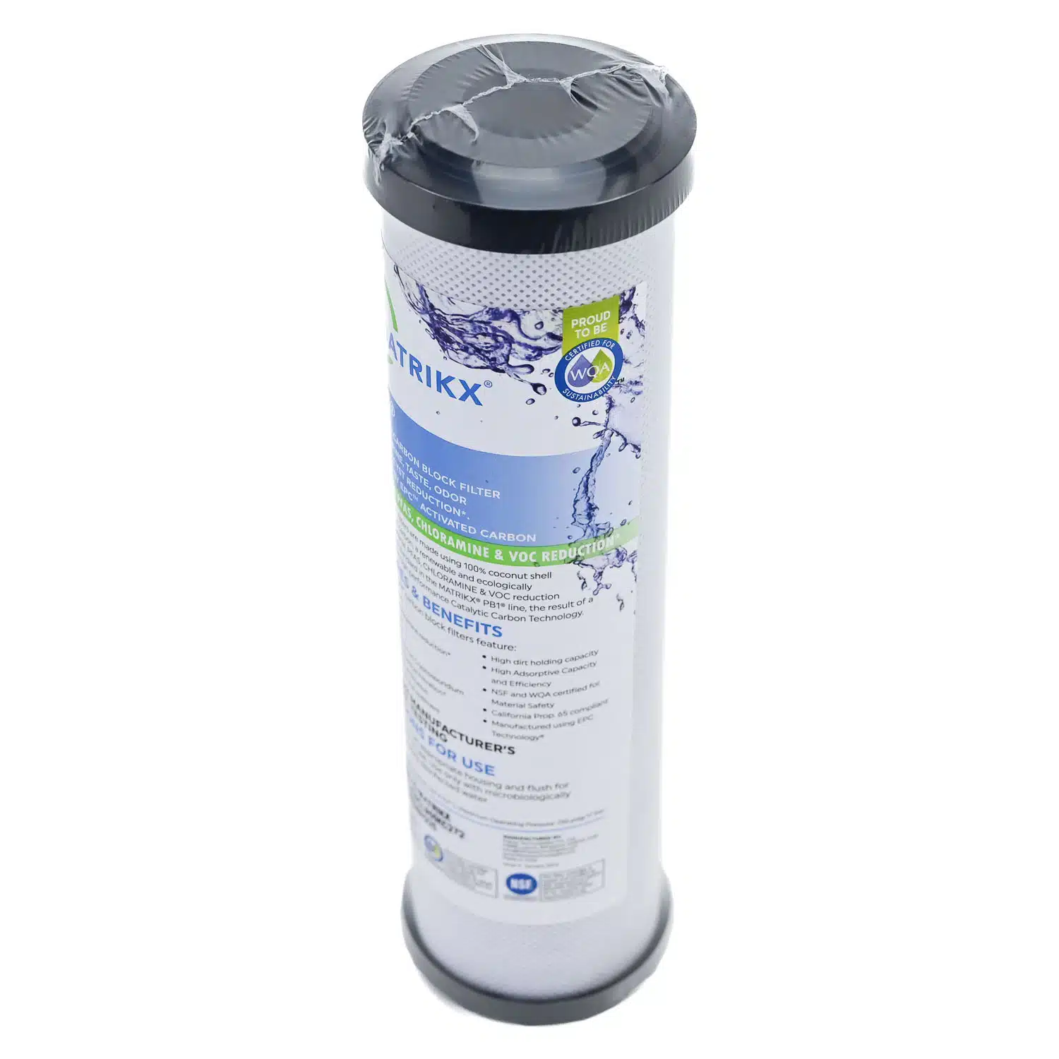 Matrikx PB1-PFAS Carbon Block Water Filter VOC, PFAS, Chloramine Reduction
