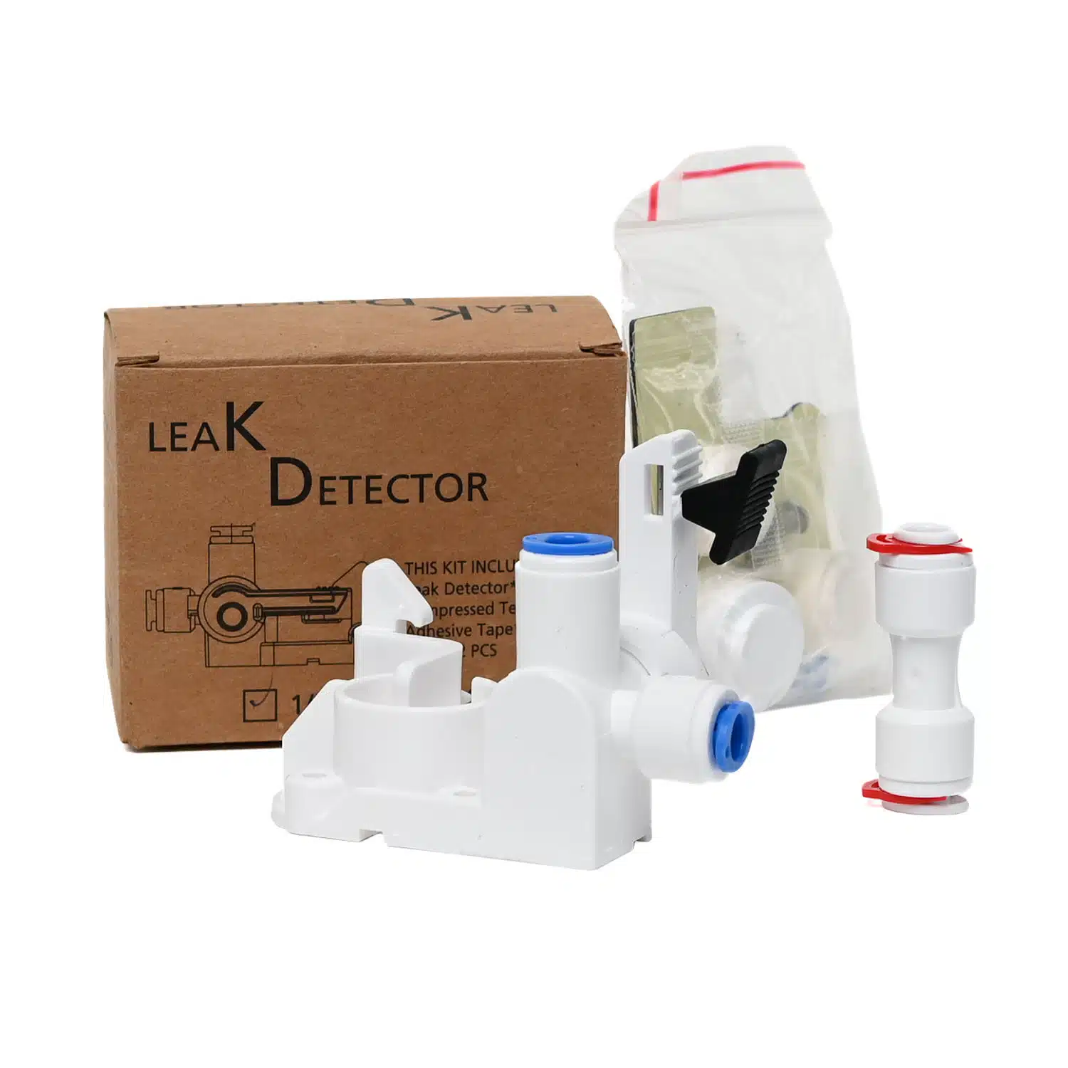 Mechanical Water Filter Leak Detector with quarter inch inlets and outlets