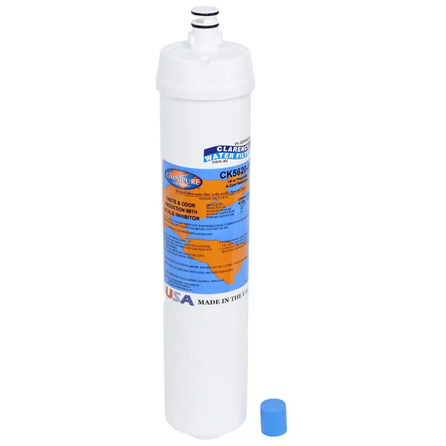 Omnipure CK5620-P 1 Micron Carbon Block Water Filter with Scale reduction suits AP8000 systems