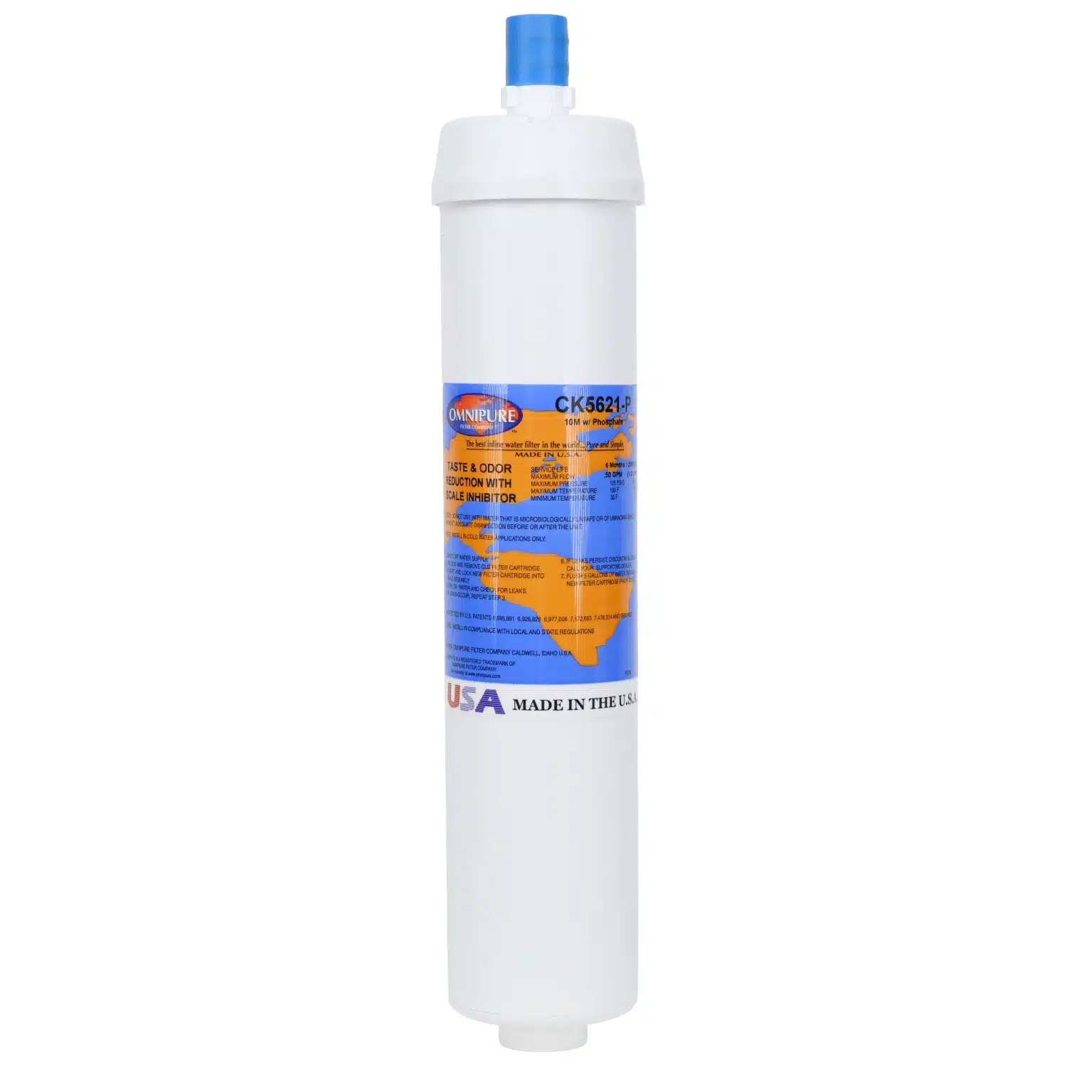 Omnipure CK5621-P Carbon Filter with Scale Inhibitor CFS8720-S Substitute Rated at 10 microns