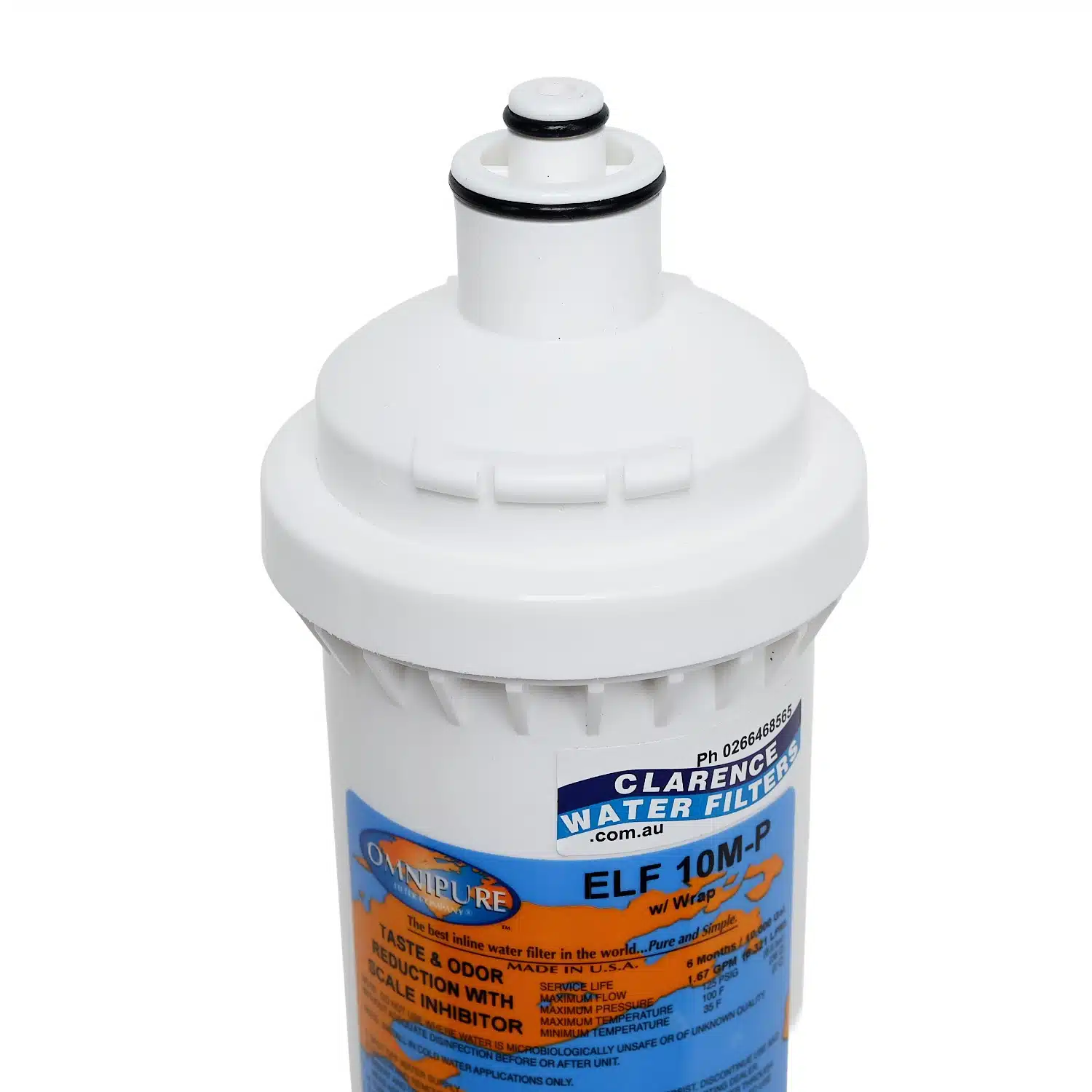 Omnipure ELF 10M-P Activated Carbon Water Filter Rated at 10 Microns with Polyphosphate for Scale Reduction