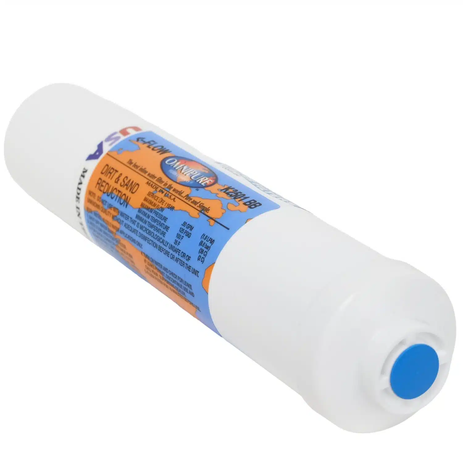 Omnipure K2501 BB 1 Micron Inline Sediment Water Filter with quarter inch Ports