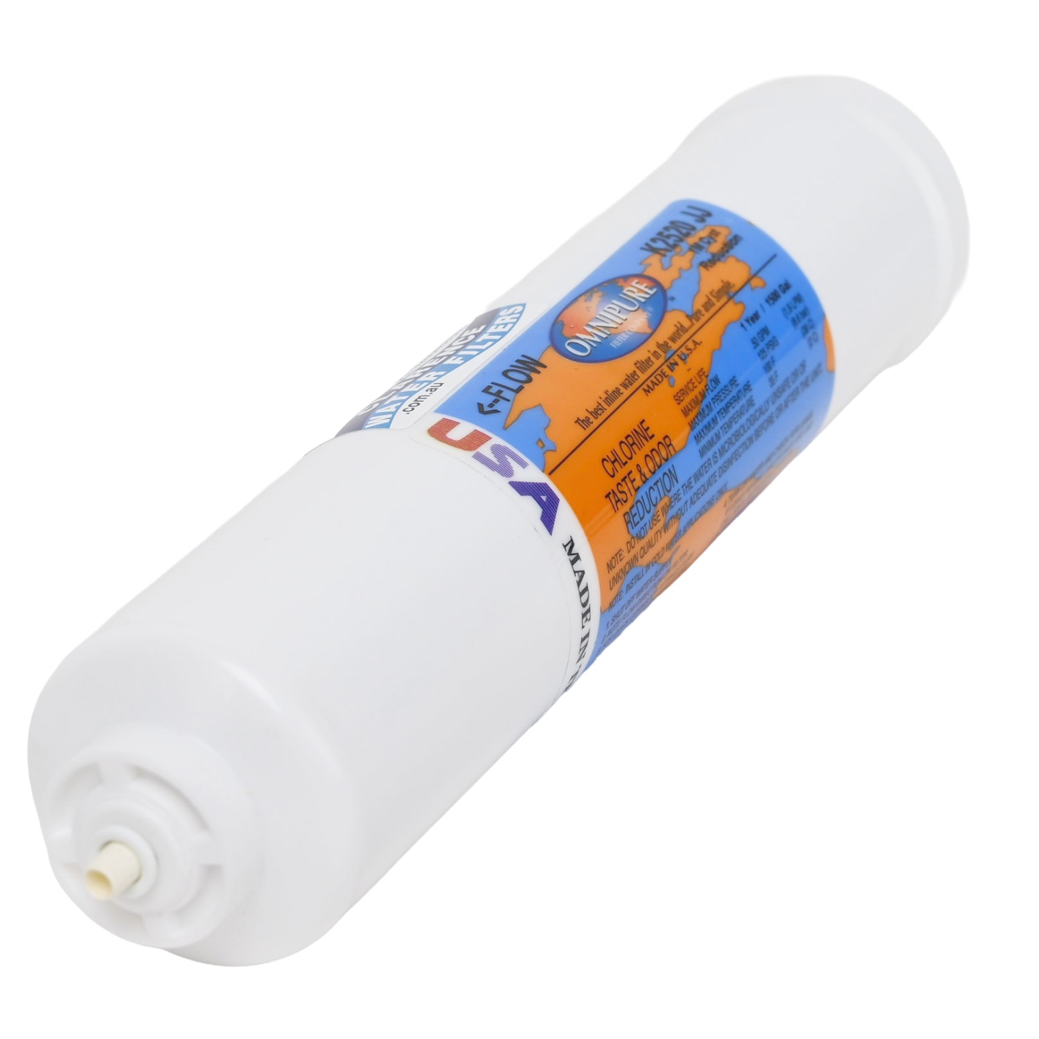 Omnipure K2520 1 Micron Inline Carbon Block Water Filter rated at 1 micron