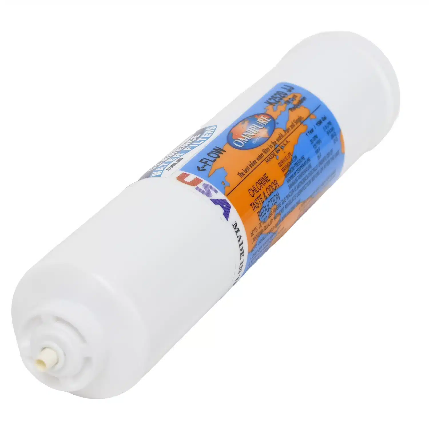 Omnipure K2520 1 Micron Inline Carbon Block Water Filter rated at 1 micron