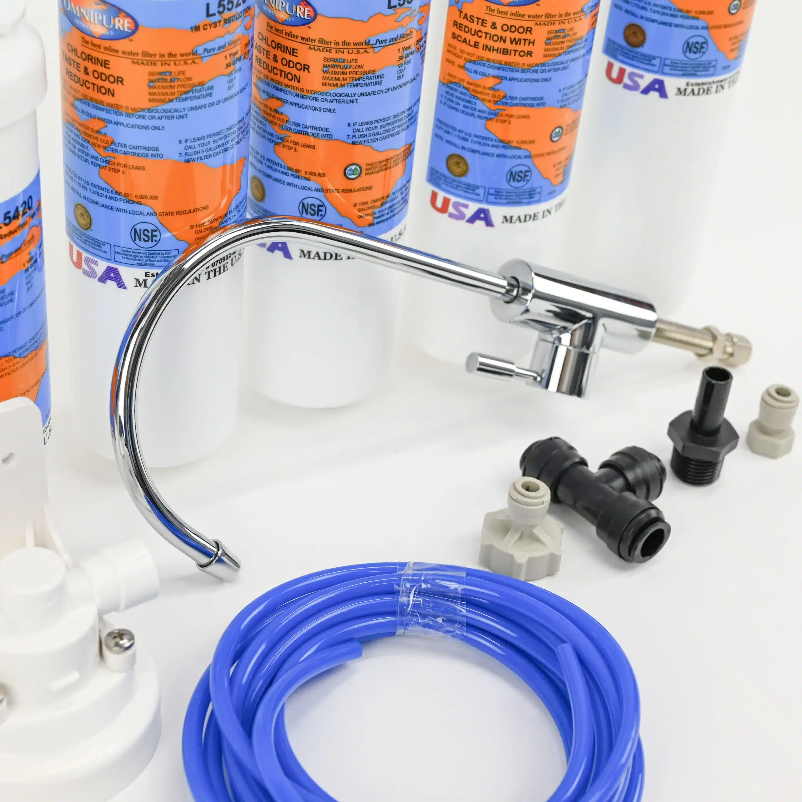 Omnipure L Series Caravan and RV Under Sink Water Filter Kit Parts and Tap
