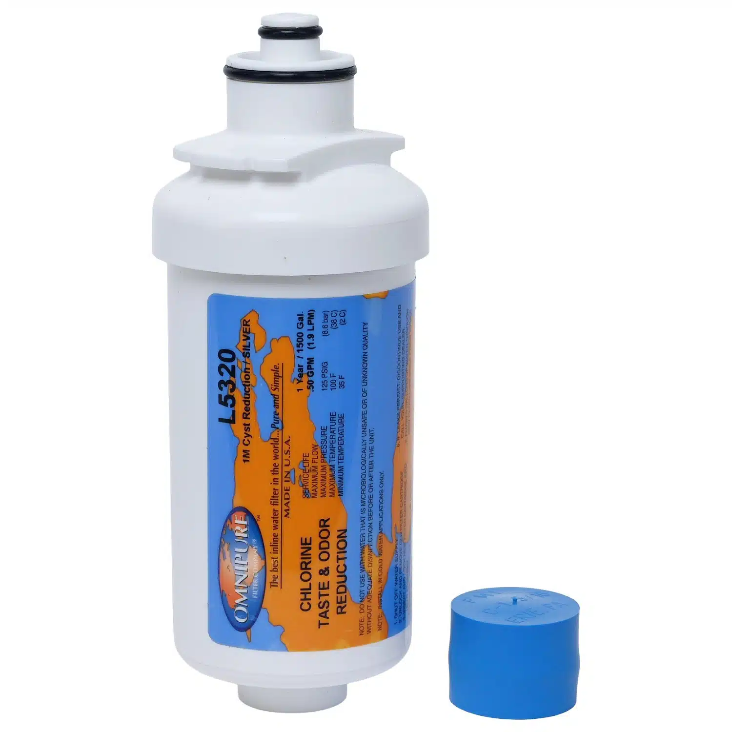 Omnipure L5320 1 micron Taste and Odour extra fine Quick connect RV Pure RV 878 replacement water filter