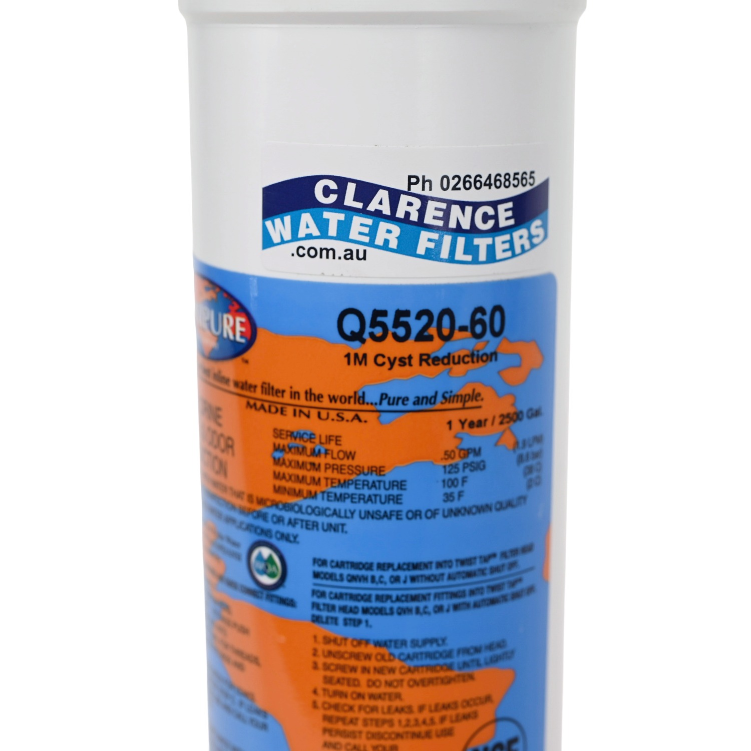 Omnipure Q5520-50 1 Micron Carbon Filter USA Made Special Thread