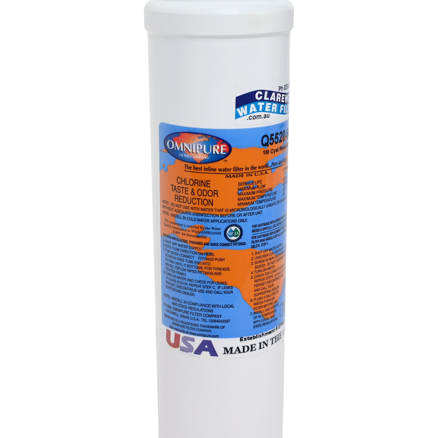 Omnipure Q5520-50 1 Micron Carbon Filter USA Made Special Thread