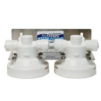 Omnipure Twin L Series Filter Heads with quarter inch Tube Fittings