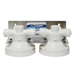 Omnipure Twin L Series Filter Heads with quarter inch Tube Fittings
