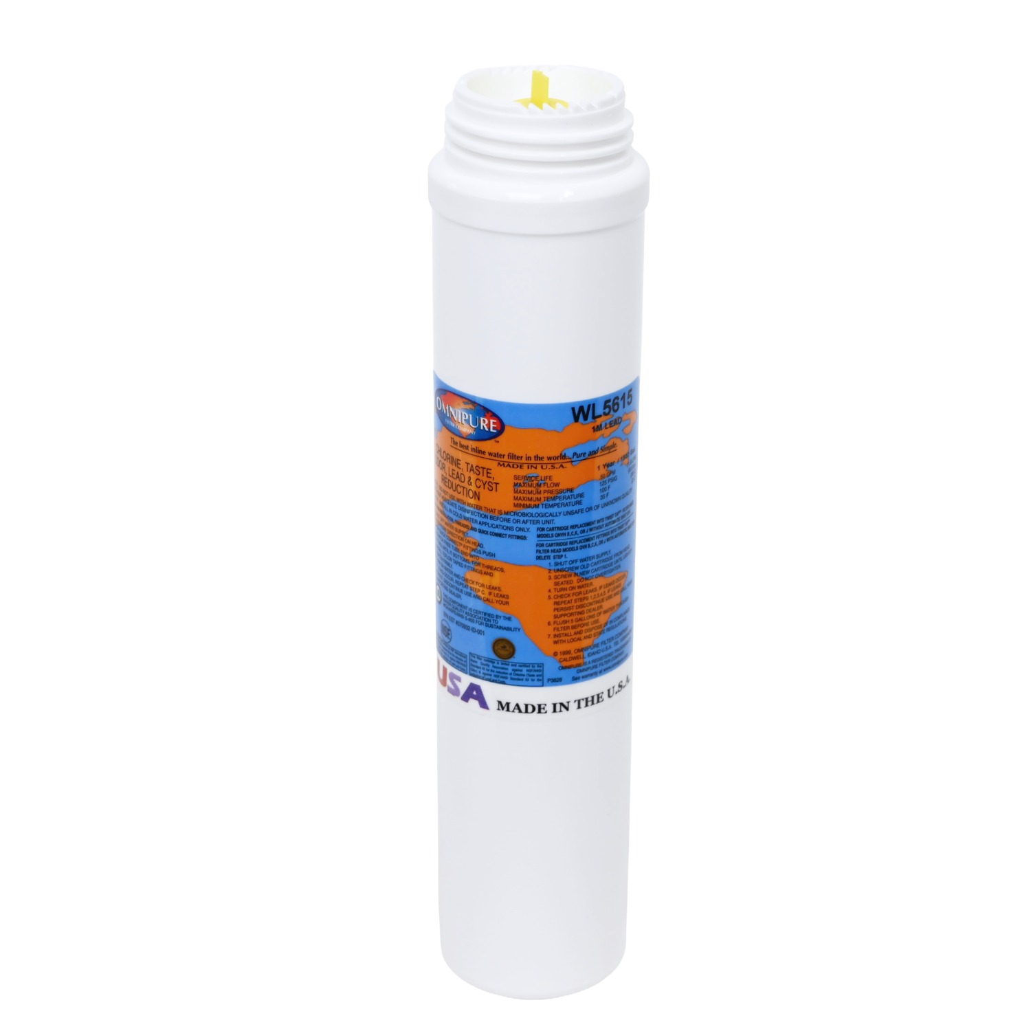 Omnipure WL5615 1 Micron Carbon filter for Chemical and Lead Reduction Reverse Left Thread
