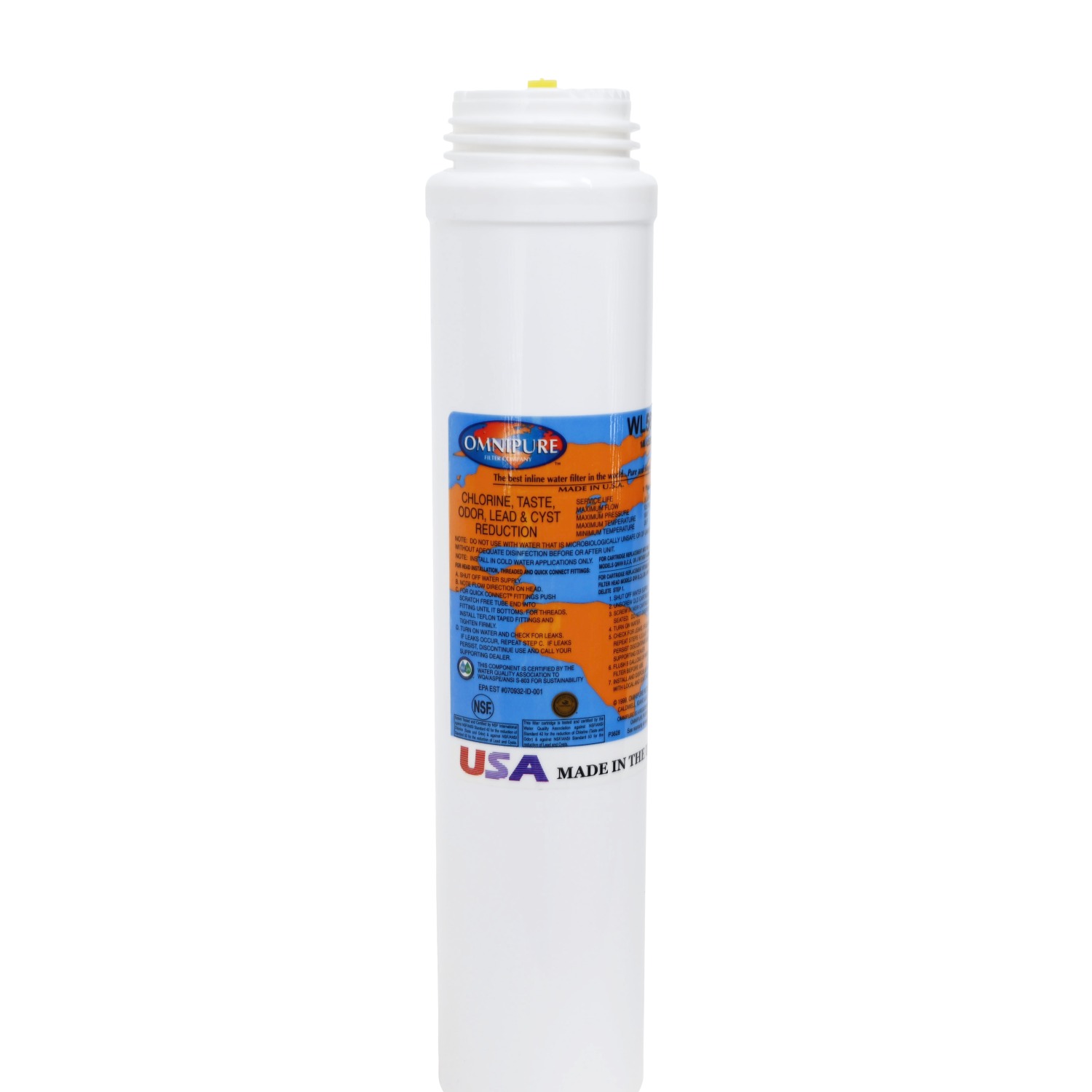 Omnipure WL5615 1 Micron Carbon filter for Chemical and Lead Reduction Reverse Left Thread