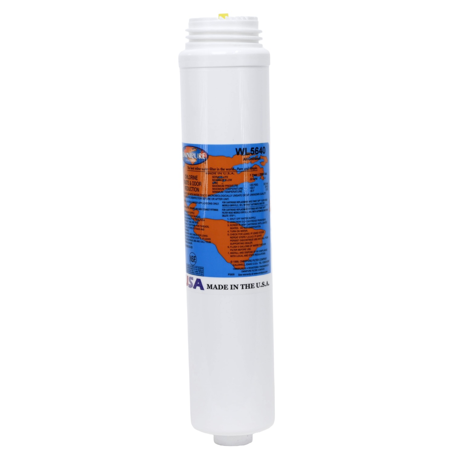 Omnipure WL5640 5 Micron Carbon filter for Chemical and Bad Taste Odour Reduction Reverse Left Thread