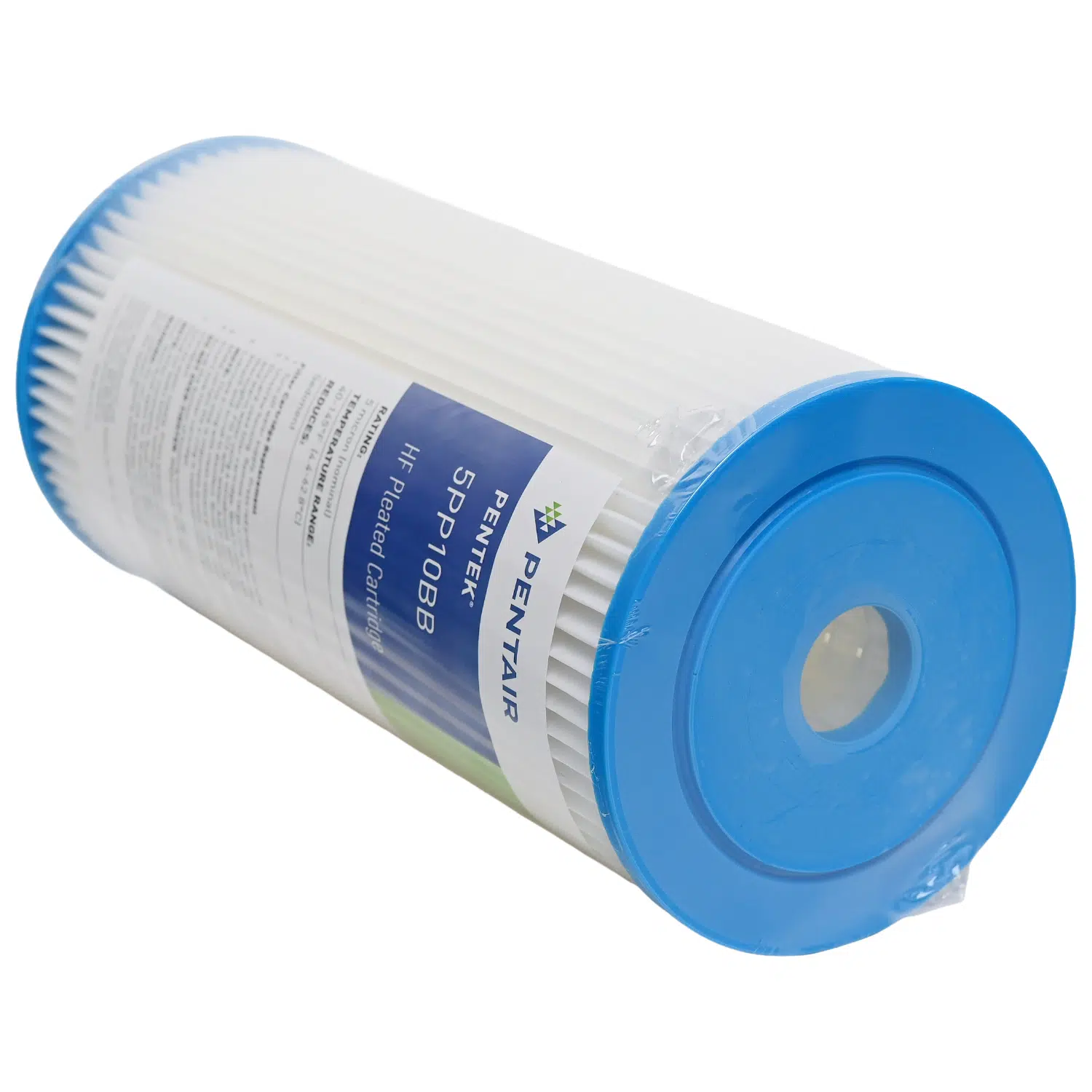 Pentair 1045PW 5 micron pleated washable sediment filter for 10 x 4.5 inch Big Blue housings end cap detail