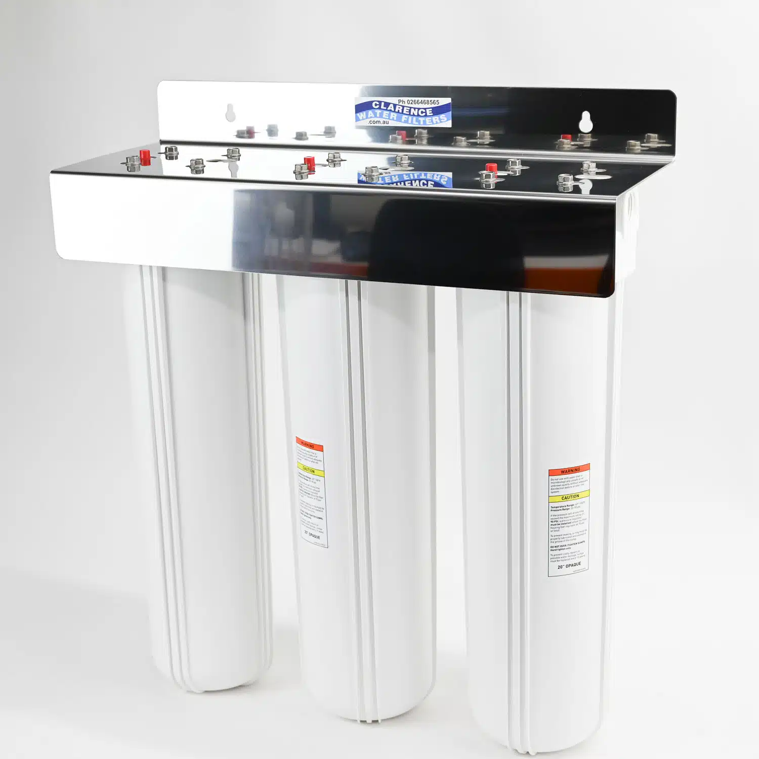 Triple Pentair 20" x 4.5" Big White Water Filter Housing - Image 5