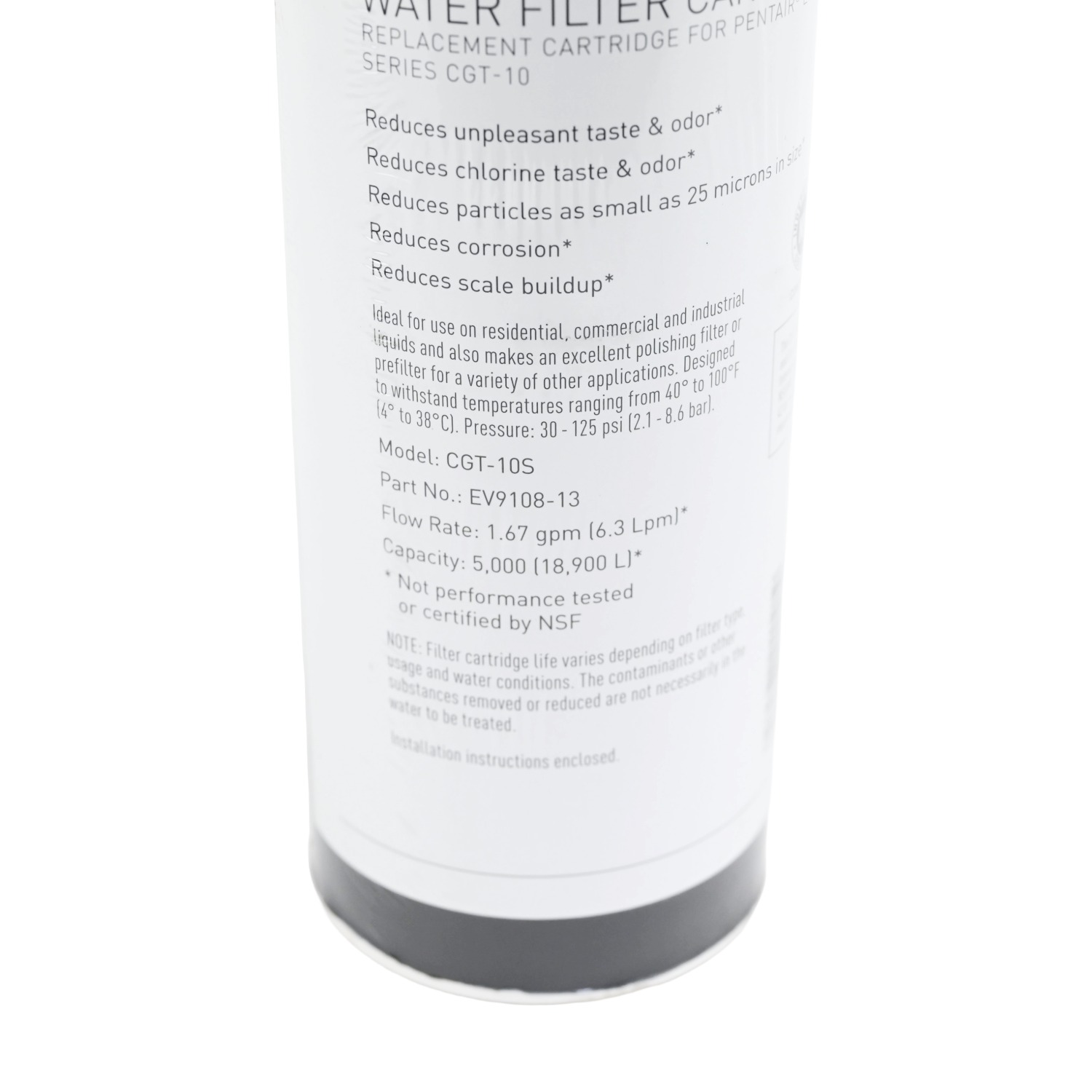 Pentair Everpure CGT-10S (EV9108-13) 10 inch x 2 point 5 inch Carbon Water Filter with Scale Protection