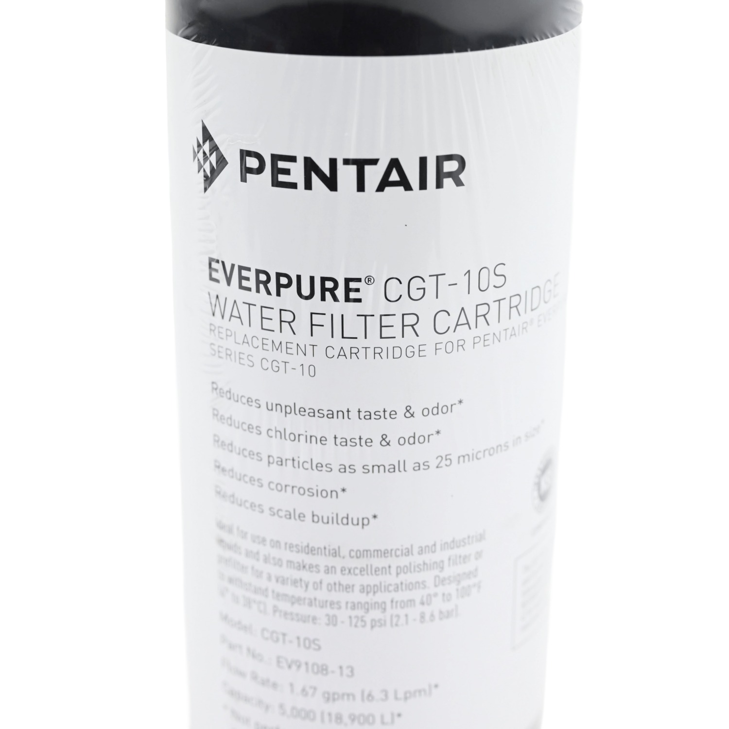 Pentair Everpure CGT-10S (EV9108-13) 10 inch x 2 point 5 inch Carbon Water Filter with Scale Protection
